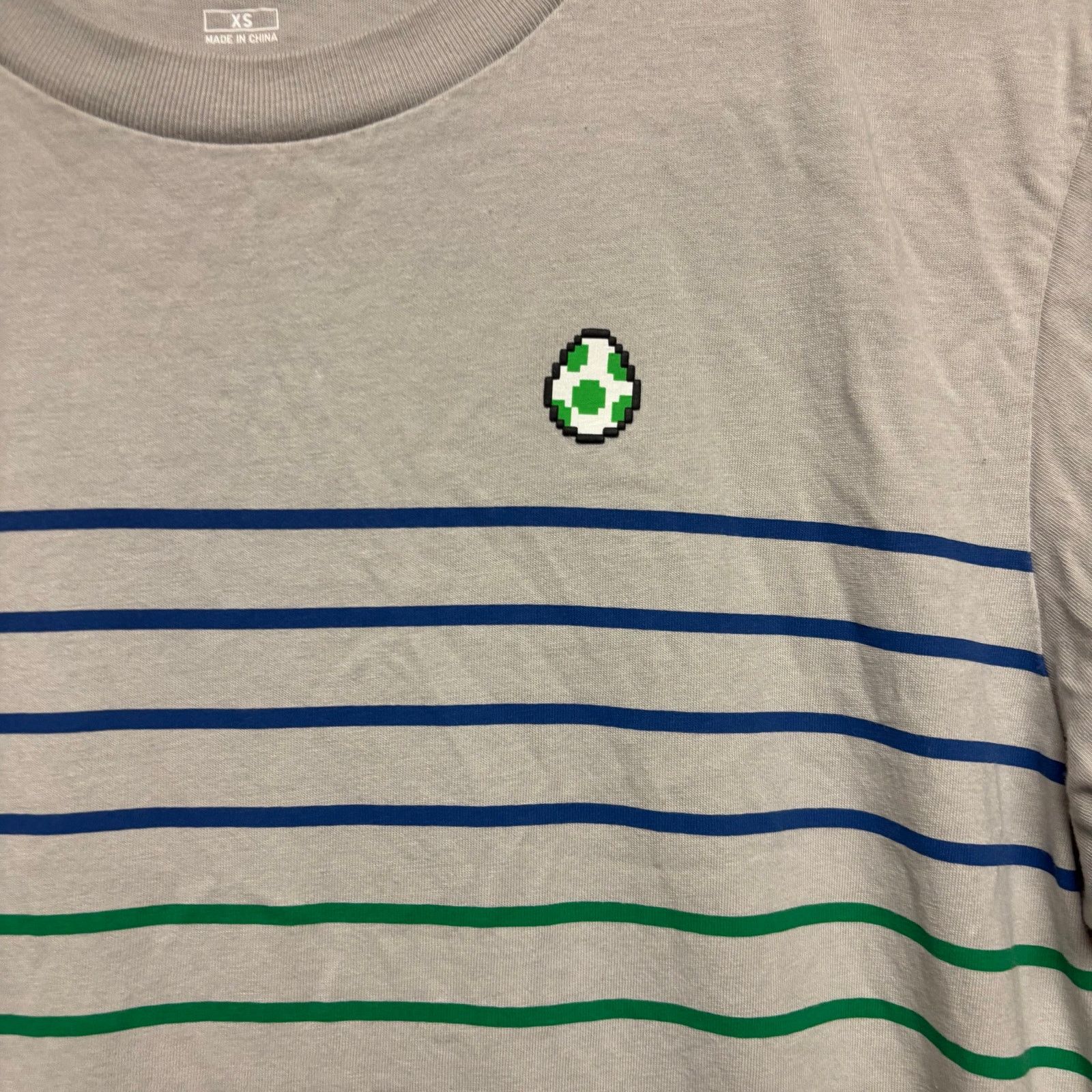 Uniqlo Uniqlo UT Nintendo Yoshi Egg Stripe Tee XS Gray 8-Bit Gamer Size US XS / EU 42 / 0 - 1 Thumbnail