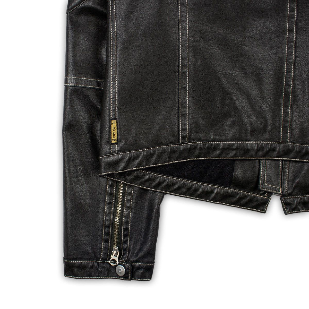 Armani Armani jeans Embossed Leather Biker Jacket Size US L / EU 52-54 / 3 - 6 Thumbnail