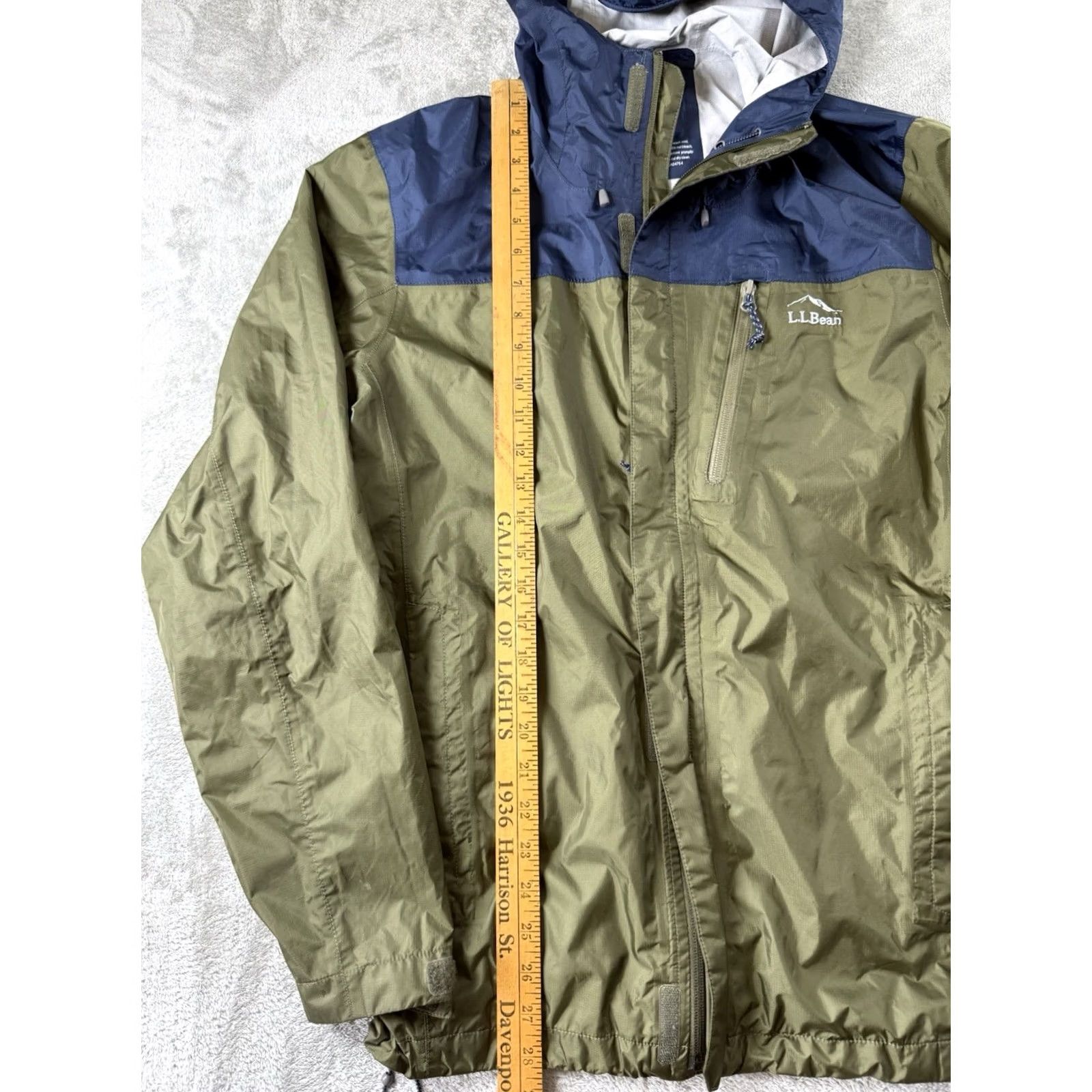 Vintage LL Bean Olive/Navy Mens Large Zip-Up Hooded Jacket Tek Windbreaker Trail Jacket Size US L / EU 52-54 / 3 - 5 Thumbnail