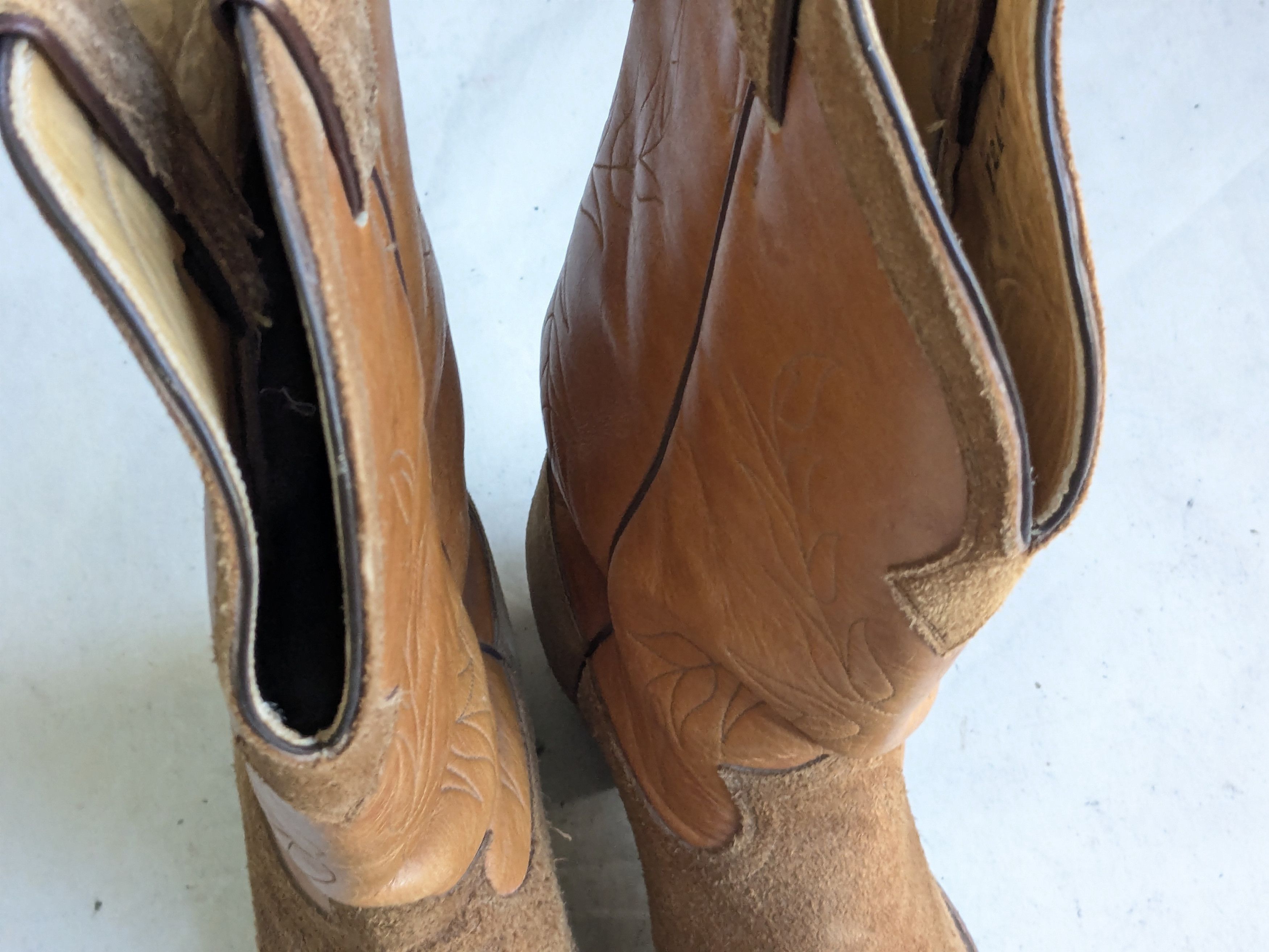 Justin Boots Justin Cowboy Boots Brown 11 D Suede Leather Size US 11 / EU 44 - 10 Thumbnail