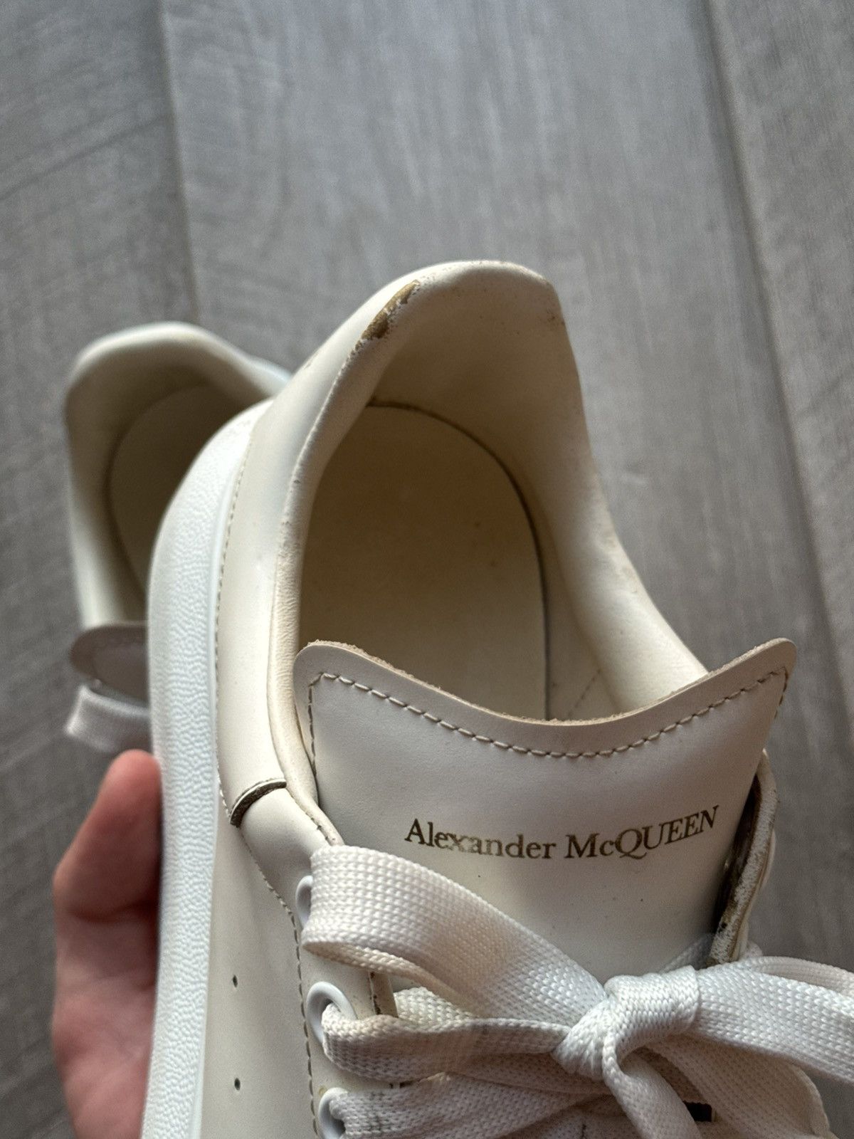 Alexander McQueen Alexander McQueen Oversized Leather White Sneakers Size US 7.5 / EU 40-41 - 7 Thumbnail