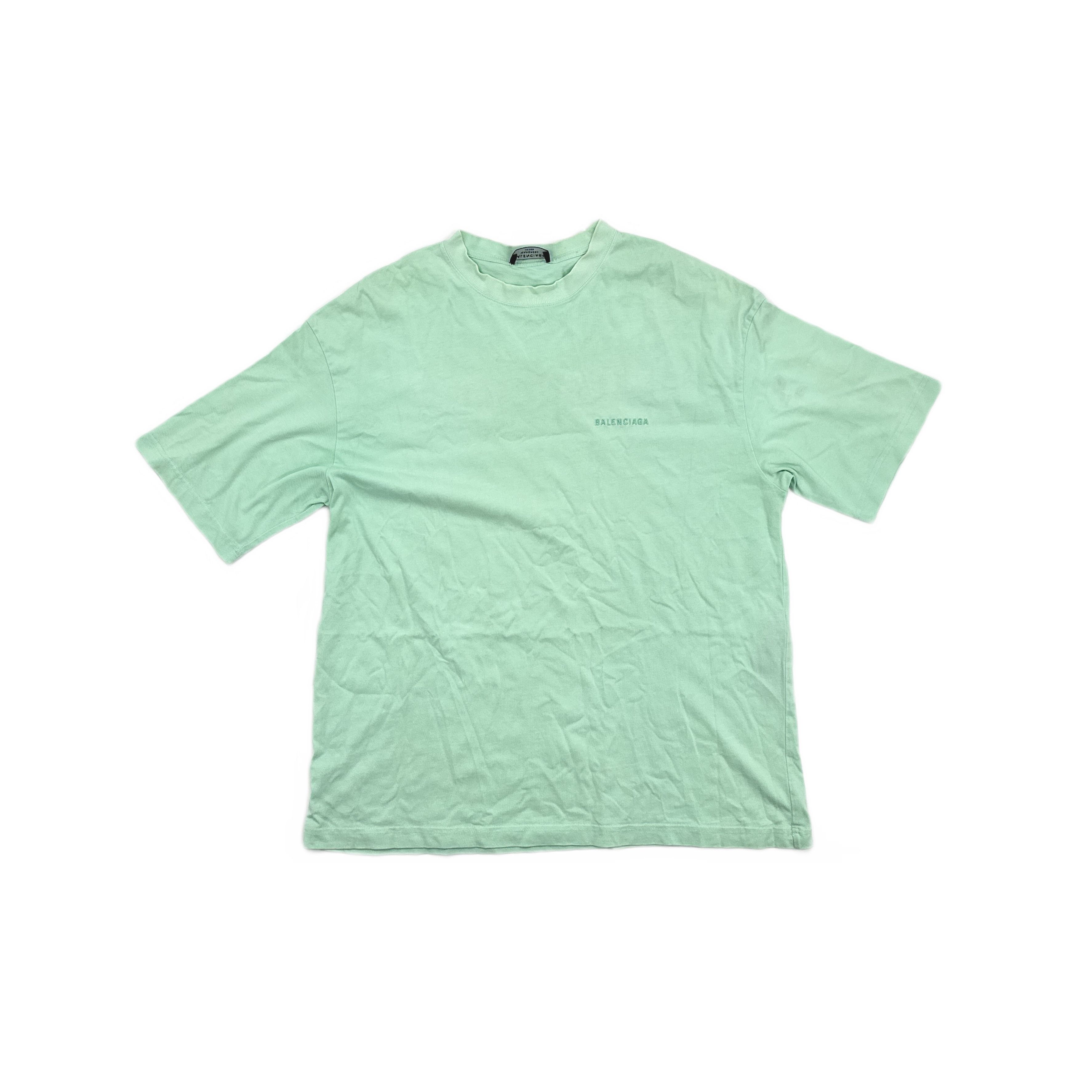 Balenciaga Balenciaga Mint Green Embroidered Logo T-Shirt Size L Size US L / EU 52-54 / 3 - 1 Thumbnail