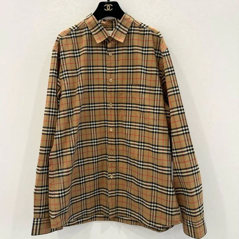 Burberry Burberry Brown Cotton Long Sleeve Shirt Size US XL / EU 56 / 4 - 1 Thumbnail