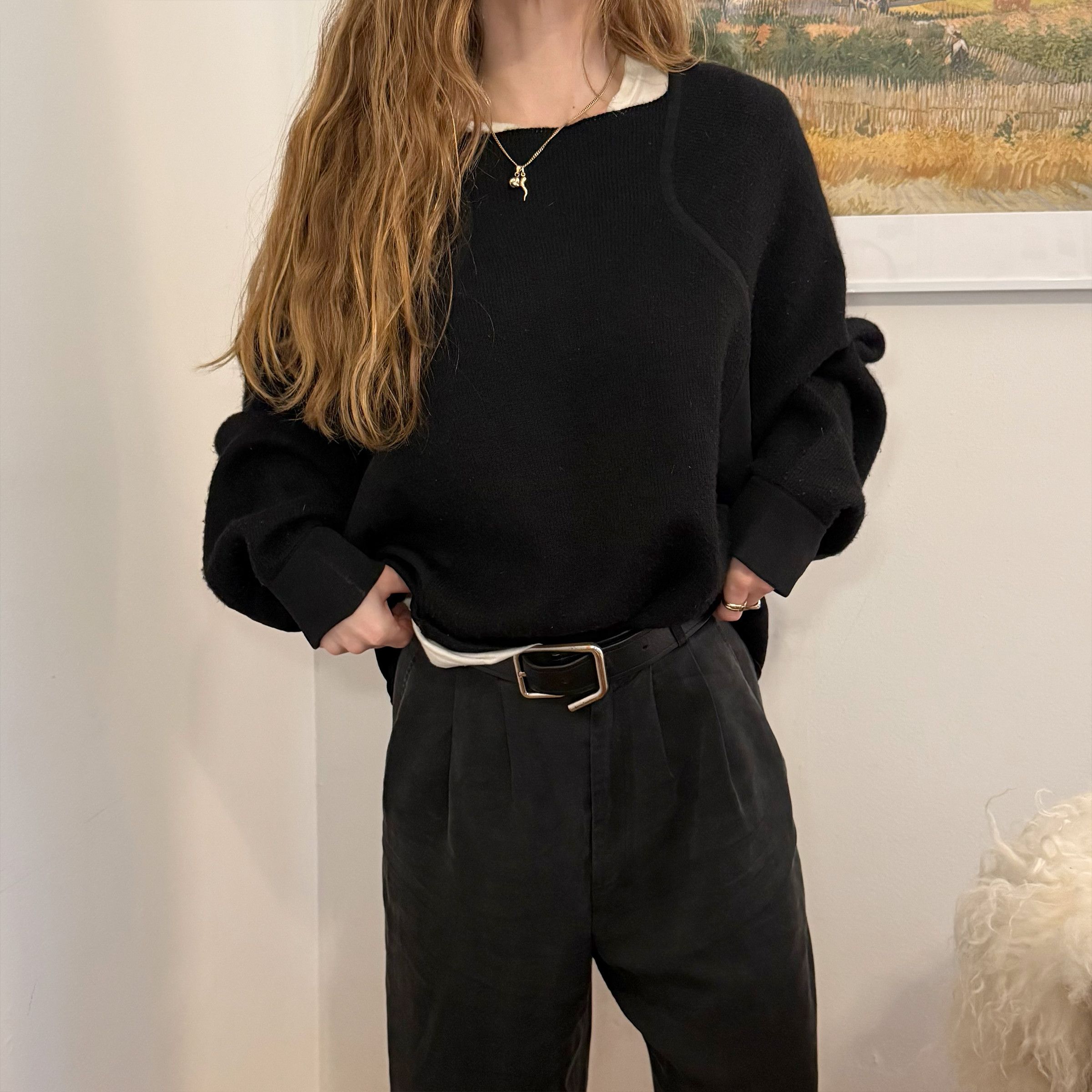 Helmut Lang Vintage HELMUT LANG wool dolman sleeve sweater fits S-L Size L / US 10 / IT 46 - 8 Thumbnail