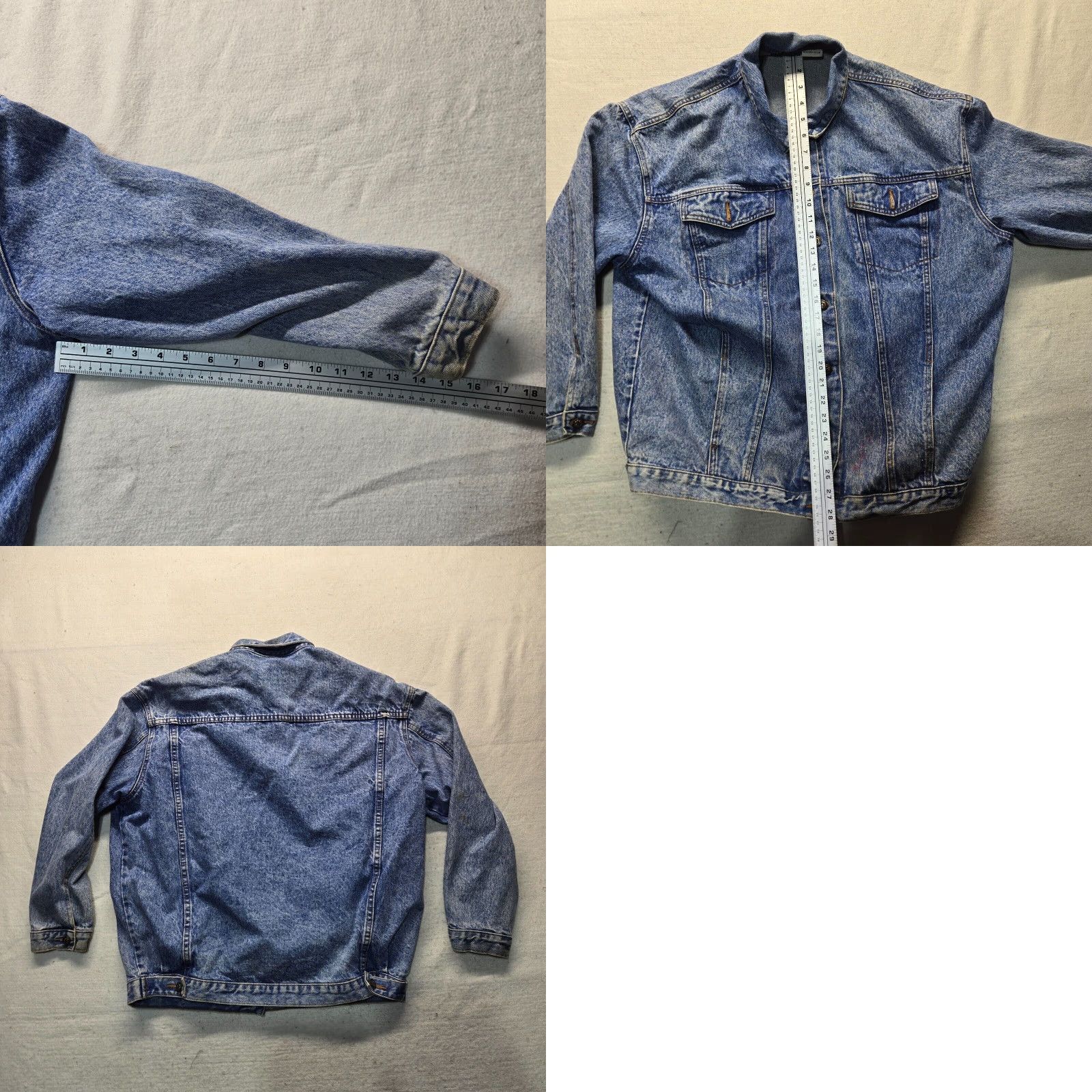 Denime VINTAGE Rio by Stephen Mardon Denim Motorcycle Jacket Adult Men's Medium Blue 80s Biker Grunge Size US 31 - 8 Thumbnail