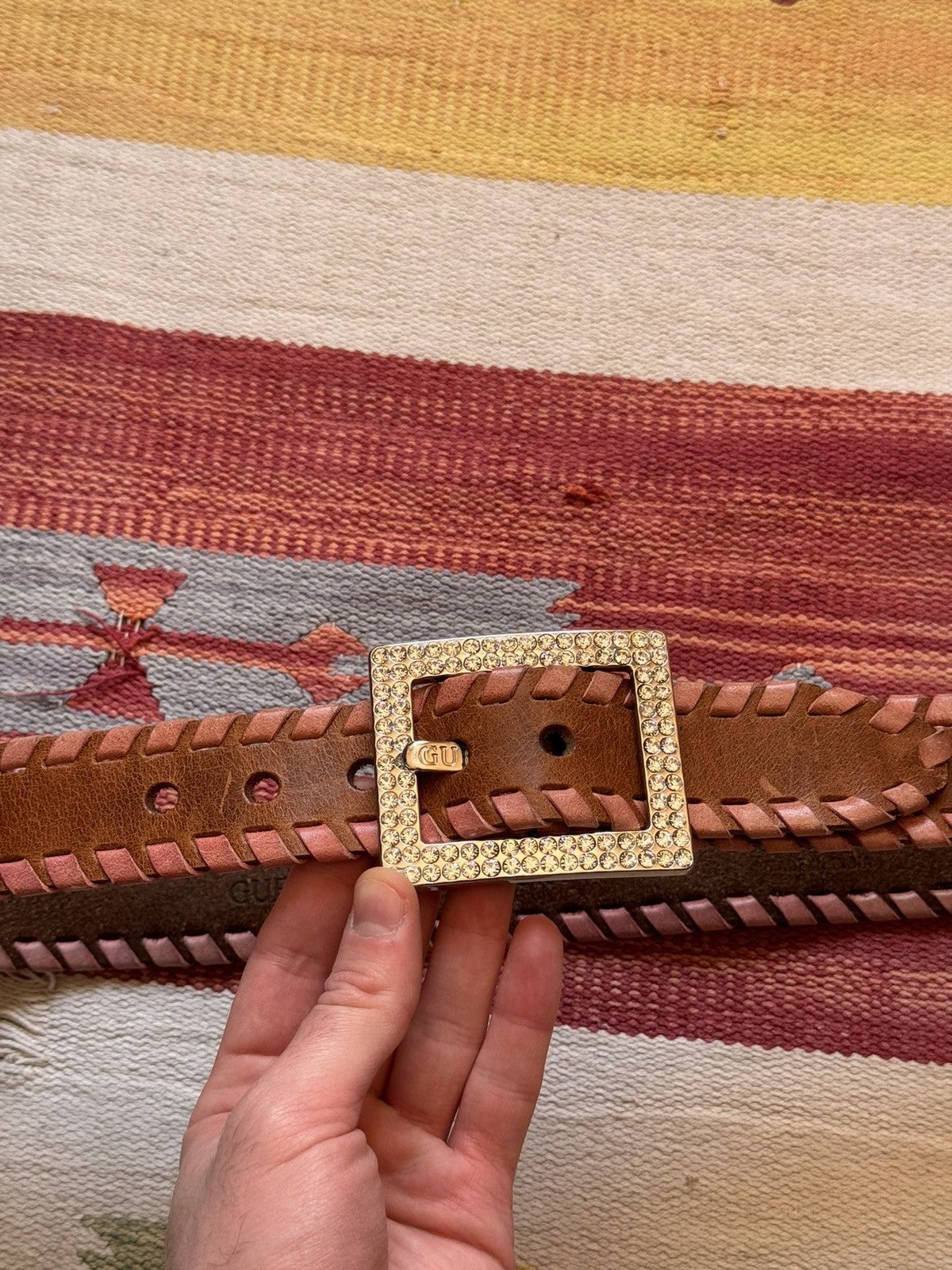 Guess Vintage 00’s Guess y2k Genuine Leather Japanese Belt Size ONE SIZE - 2 Thumbnail