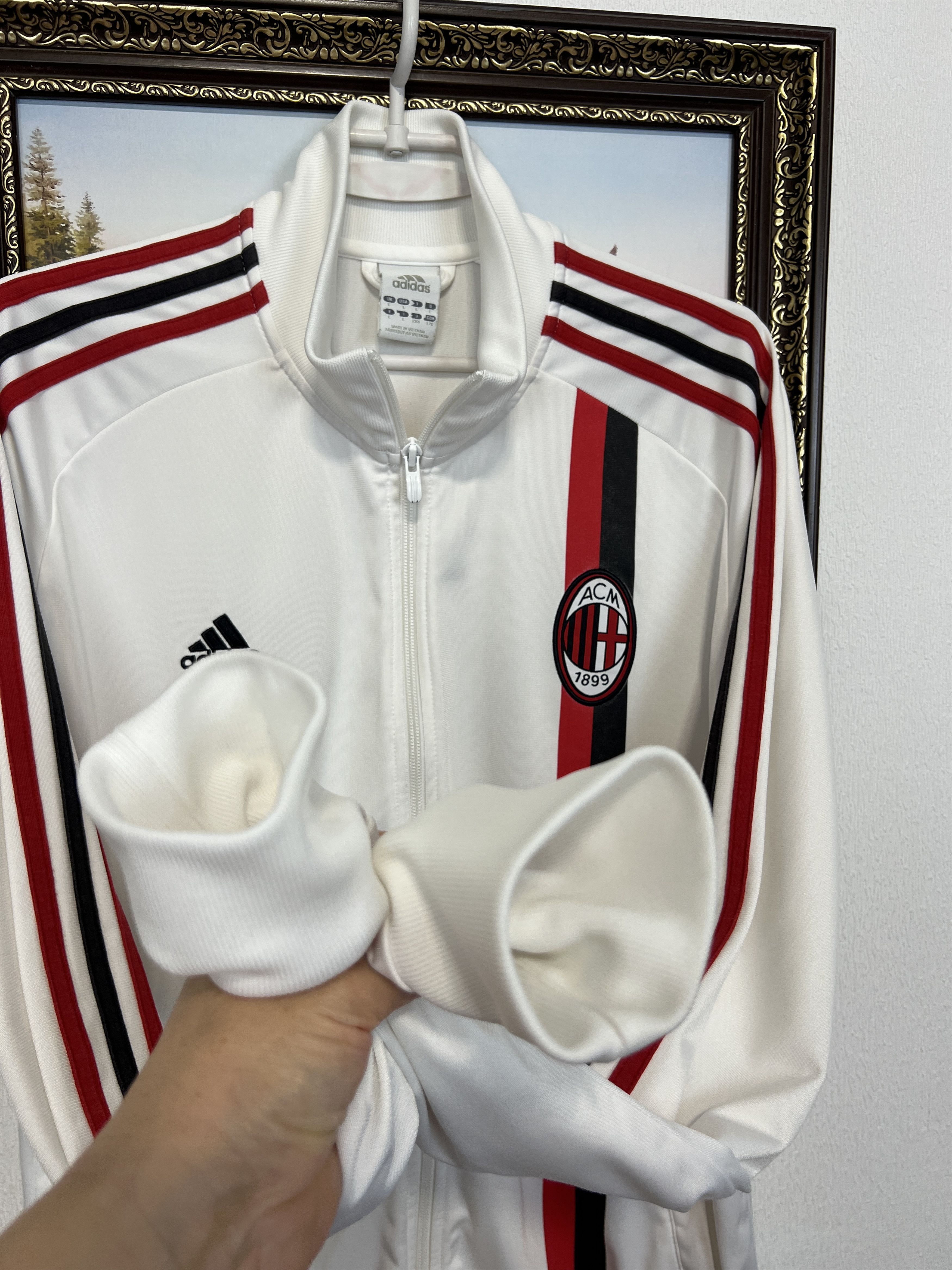 Adidas Vintage AC Milan Football Jacket Soccer Track Top Maglia Size US L / EU 52-54 / 3 - 7 Thumbnail