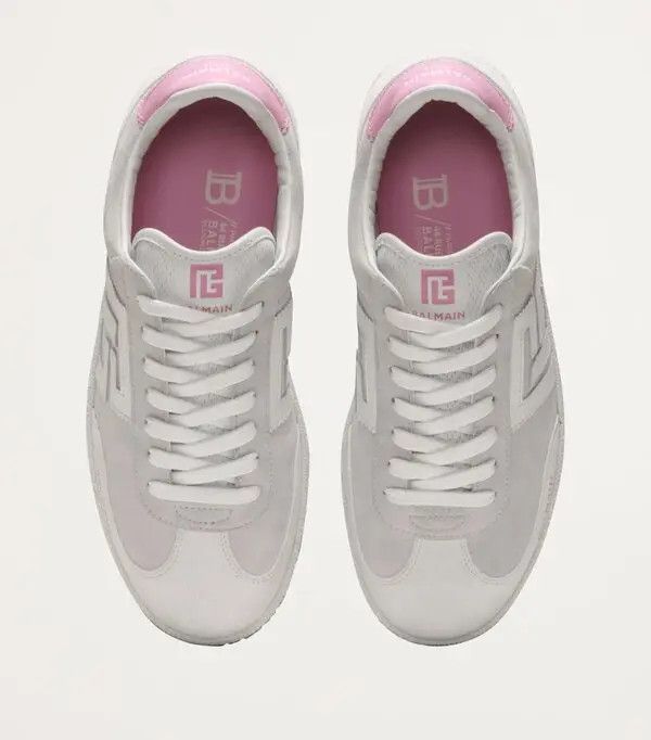 Balmain o1s1wg111225 Leather Logo Sneakers in White Size US 9 / IT 39 - 3 Thumbnail