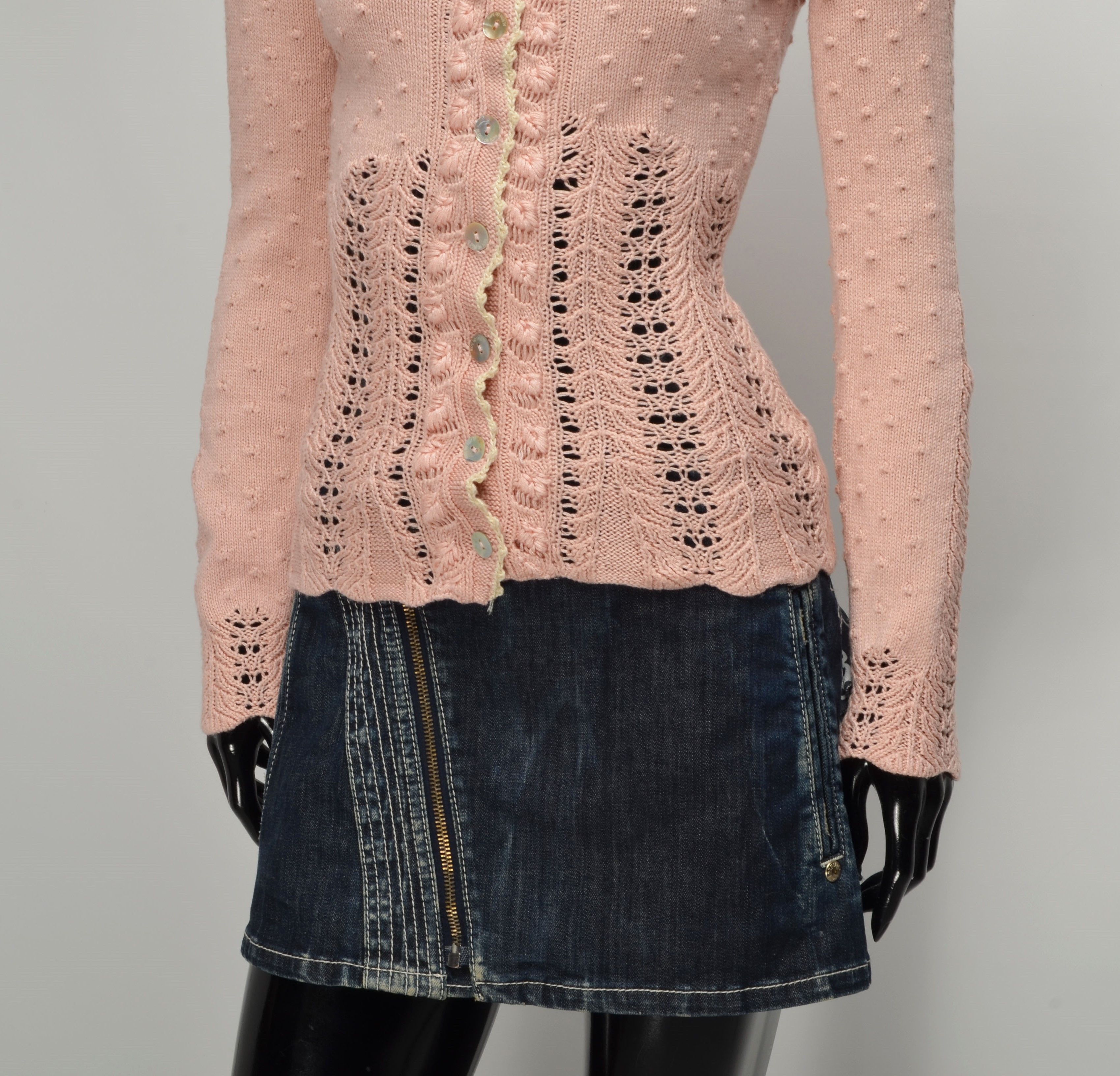 Other Alpin De Luxe Vintage Y2K Cottagecore Crochet Knit Cardigan Size S / US 4 / IT 40 - 3 Thumbnail