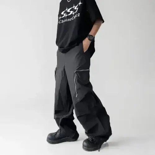 Japanese Brand × Vintage Baggy Cargo Pants Straight Casual Harajuku Y2K Style Pockets Size US 34 / EU 50 - 3 Thumbnail