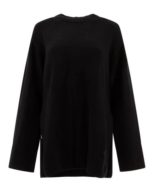 Loulou de Saison o1s22i1n1024 Safi Wool Cashmere Pullover Sweater in Black Size S / US 4 / IT 40 - 1 Thumbnail
