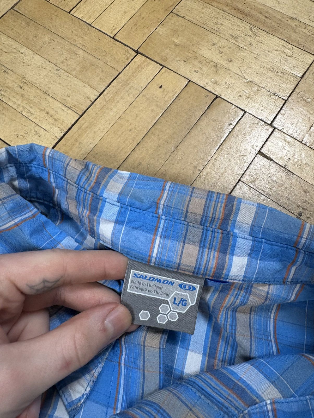 Salomon Salomon Viscose Button Up Checkered Shirt Size US L / EU 52-54 / 3 - 4 Thumbnail