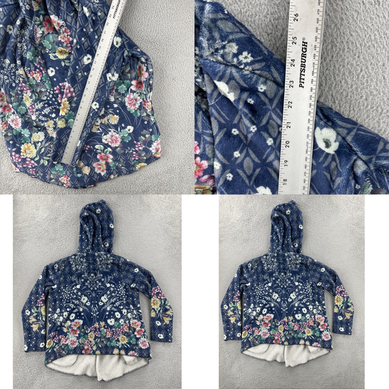 Johnny Was Johnny Was Womens Medium Blue Floral Biya Sherpa Fleece Jacket Pockets Jacket Kimono Floral Blue Pockets Womens M Size M / US 6-8 / IT 42-44 - 9 Thumbnail