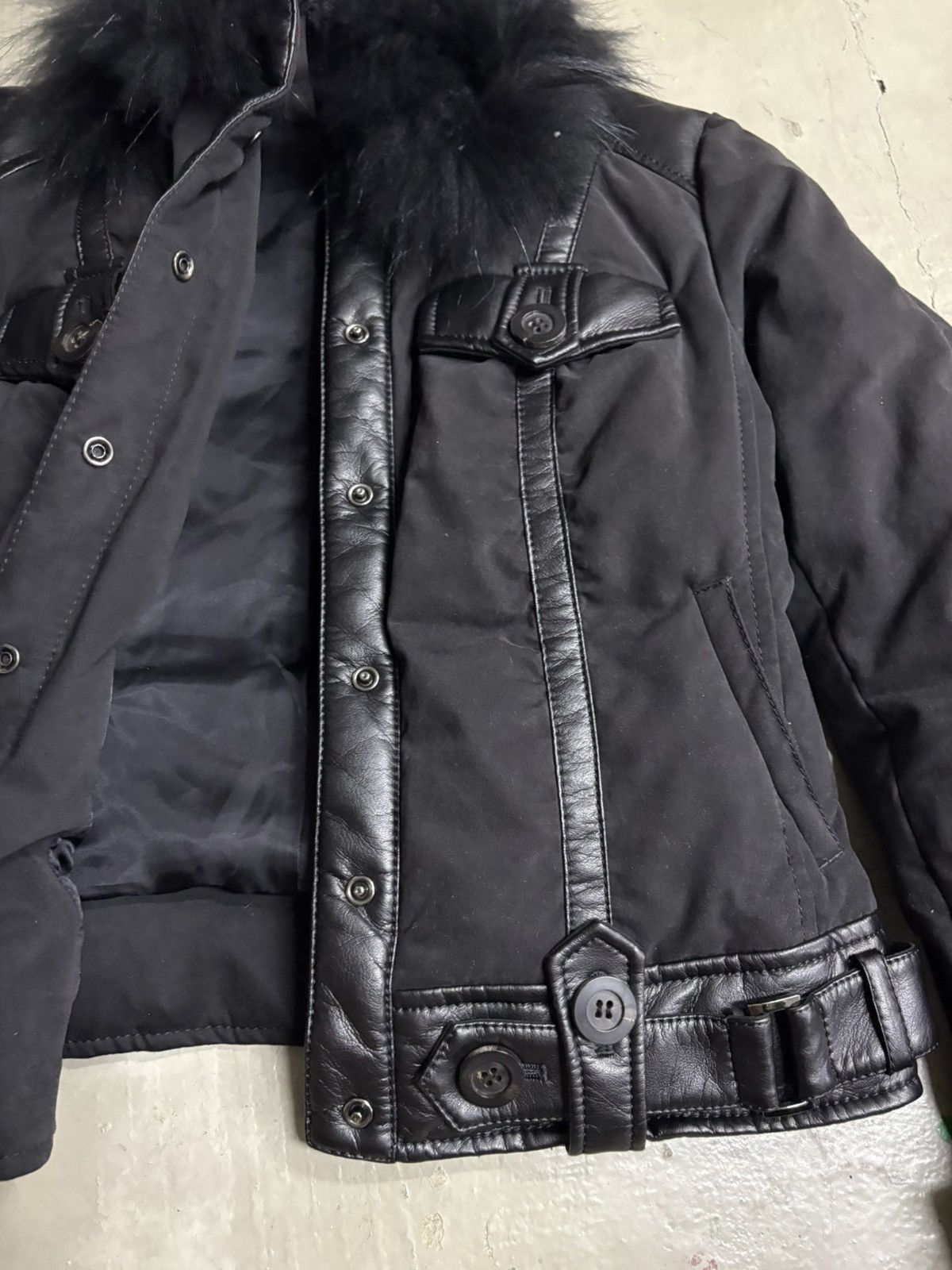 Beauty Beast Fragile Fur Faux Leather Demo Jacket Asymmetrical Lace Up Size US XS / EU 42 / 0 - 12 Thumbnail