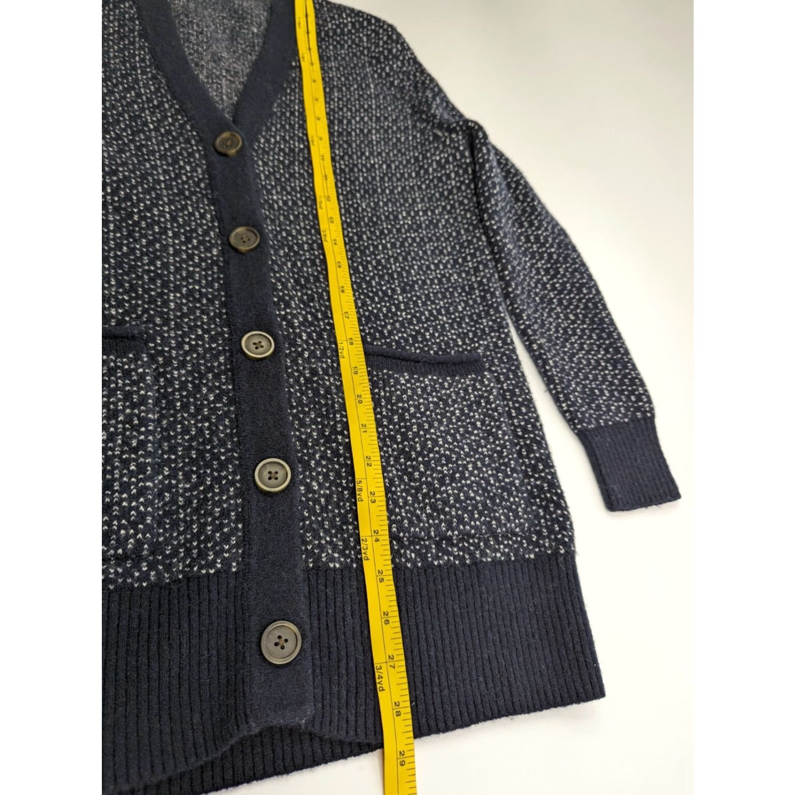 Madewell Madewell Cardigan Women XS Blue Heavyweight Oversized Pockets V-Neck Knit Sweater MPN MA749 Size XS / US 0-2 / IT 36-38 - 5 Thumbnail