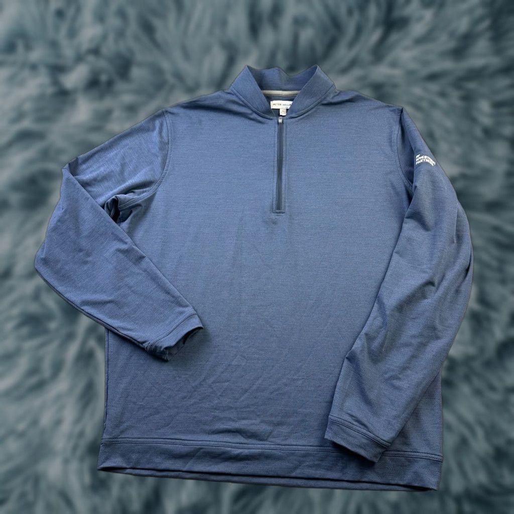 Peter Millar Peter Millar Sweater Mens Large Quarter Zip Crown Performance Baseball Collar Blue Size US L / EU 52-54 / 3 - 1 Thumbnail