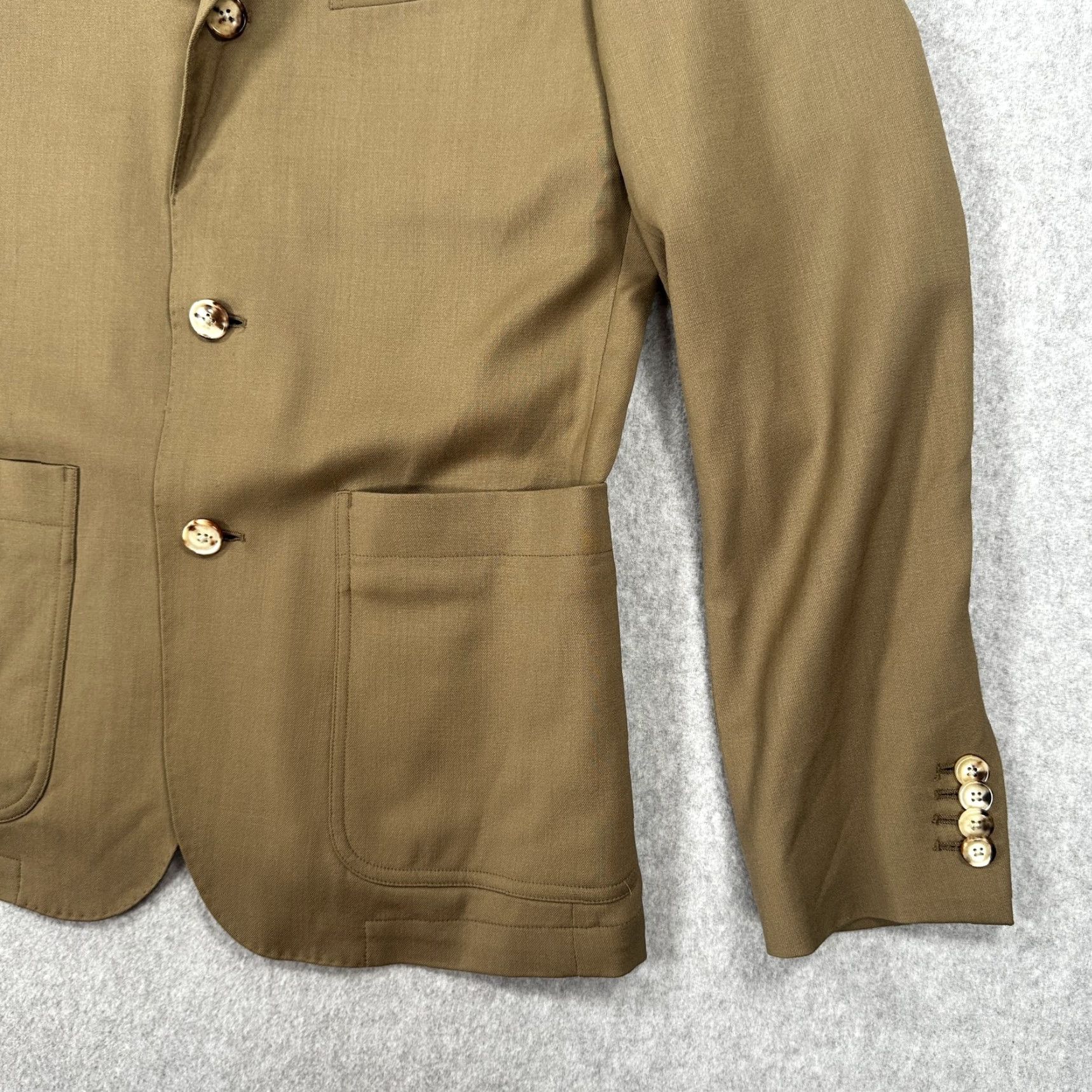 Vintage Wills Blazer Mens Medium Brown Classic Two Button Jacket Patch Pockets Casual Size 40R - 5 Thumbnail