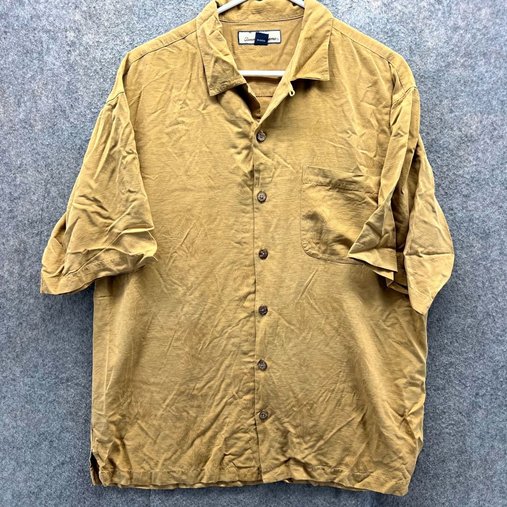 Tommy Bahama Tommy Bahama Shirt Mens Medium Yellow Button Down Palms Hawaiian Silk Short Sleeve Regular Fit Size US M / EU 48-50 / 2 - 2 Thumbnail