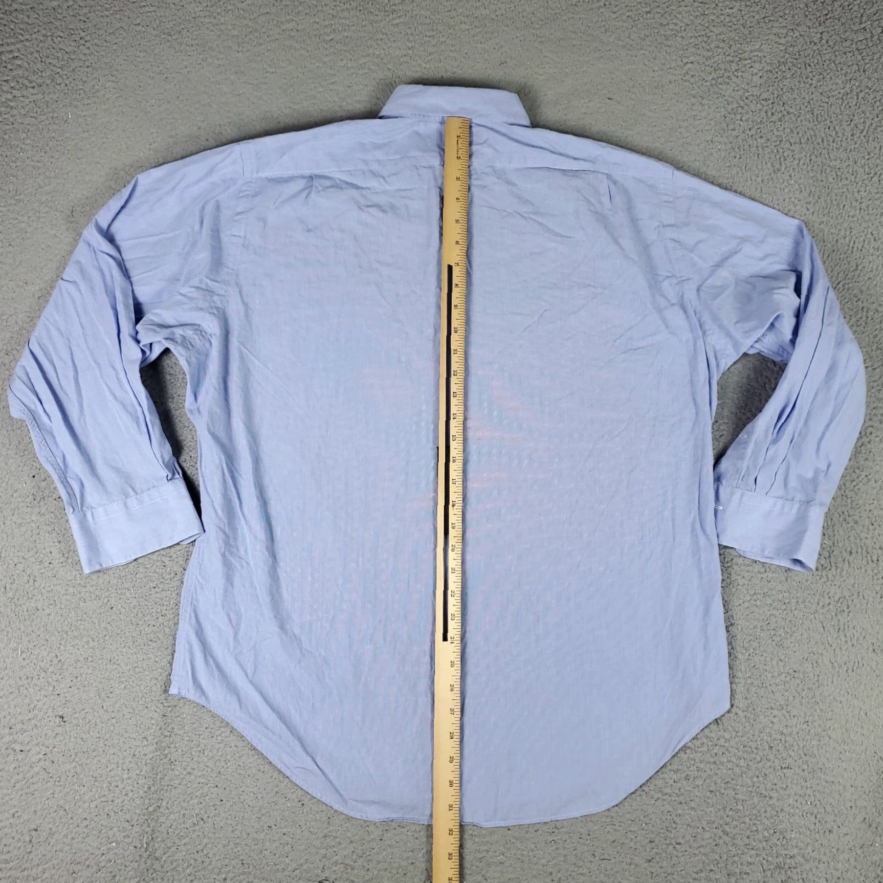 Ralph Lauren VINTAGE Ralph Lauren Dress Shirt Men Size 16.5 Blue Cotton Business Casual Long Sleeve Size 42R - 3 Thumbnail