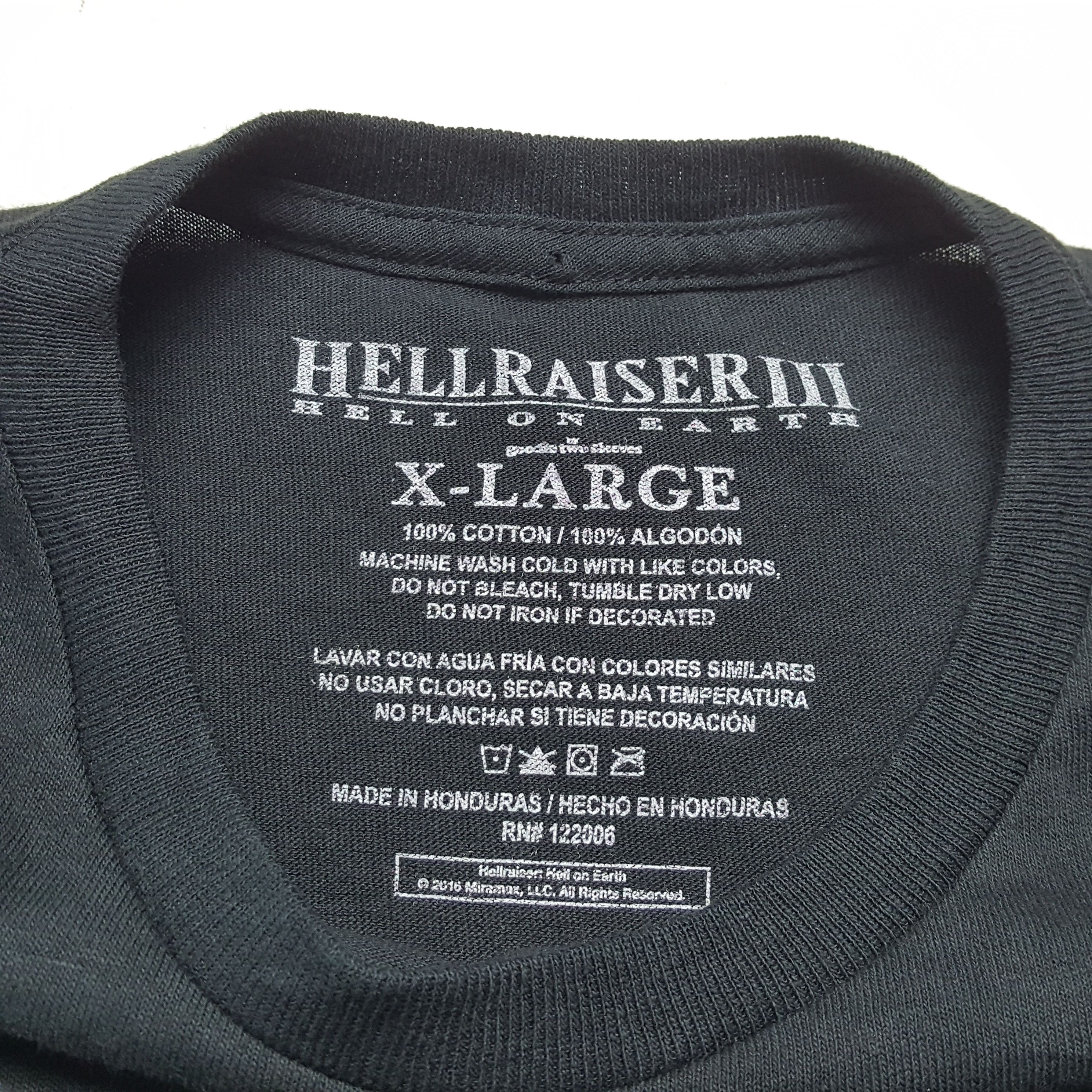 Vintage HELL RAISER III Horror Movie Streetwear Style Tshirt Size US XL / EU 56 / 4 - 6 Thumbnail