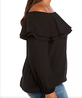 Michael Kors Ruffled Off the Shoulder Peasant Blouse Size XL / US 12-14 / IT 48-50 - 2 Thumbnail