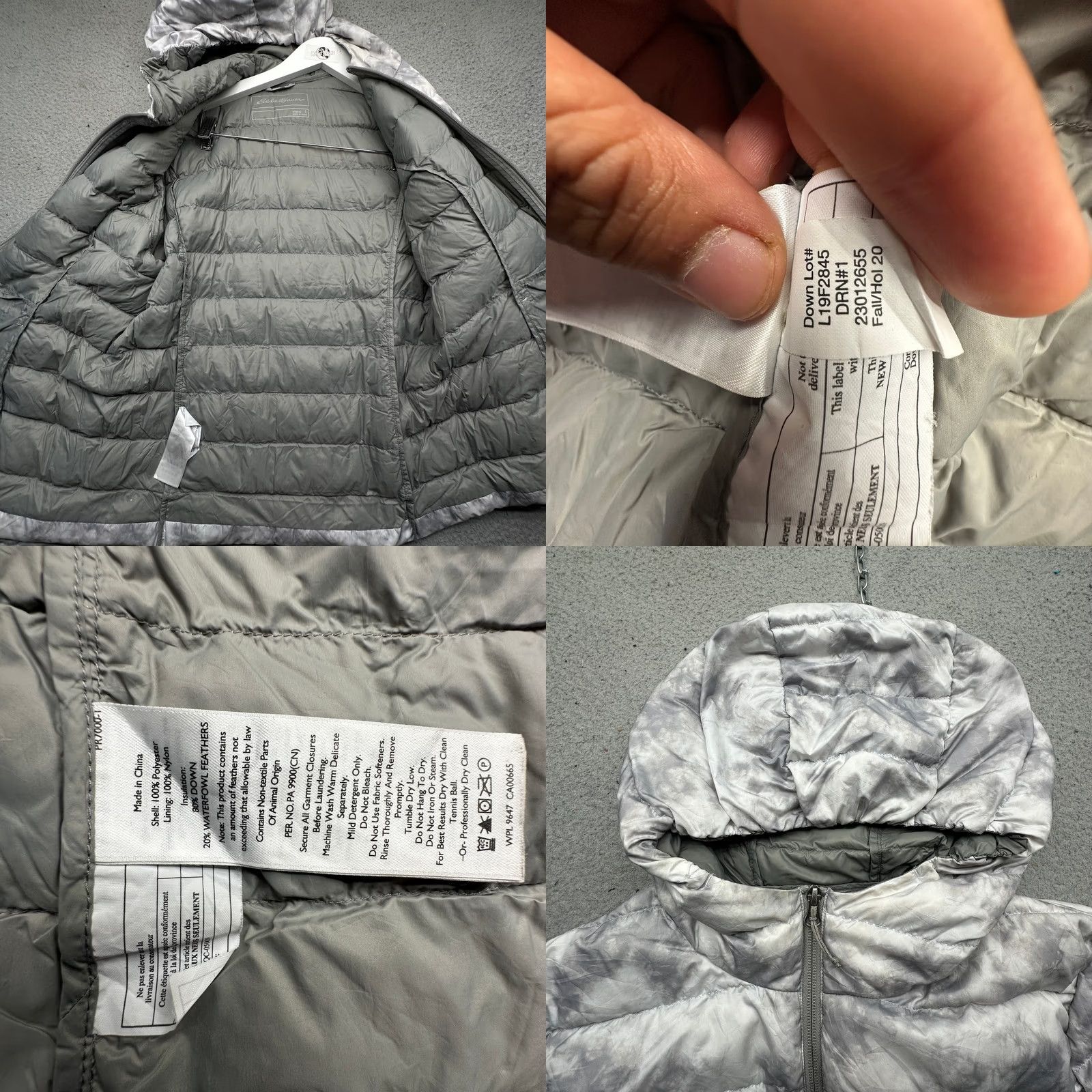 Eddie Bauer Eddie Bauer EB650 CirrusLite Down Hooded Puffer Jacket Womens Large Gray Cloud Size L / US 10 / IT 46 - 9 Thumbnail