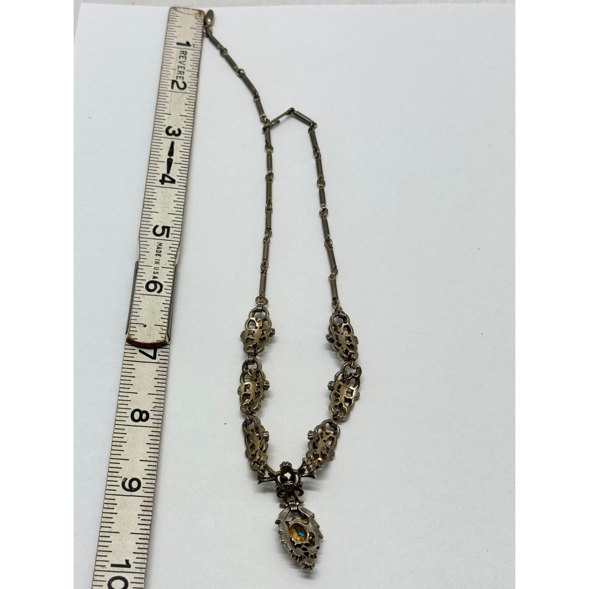 Vintage Vintage blue rhinestone collar necklace Size ONE SIZE - 4 Thumbnail