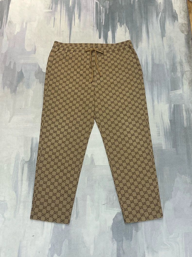 Gucci Gucci Old flower full-print khaki trousers Size US 36 / EU 52 - 1 Thumbnail