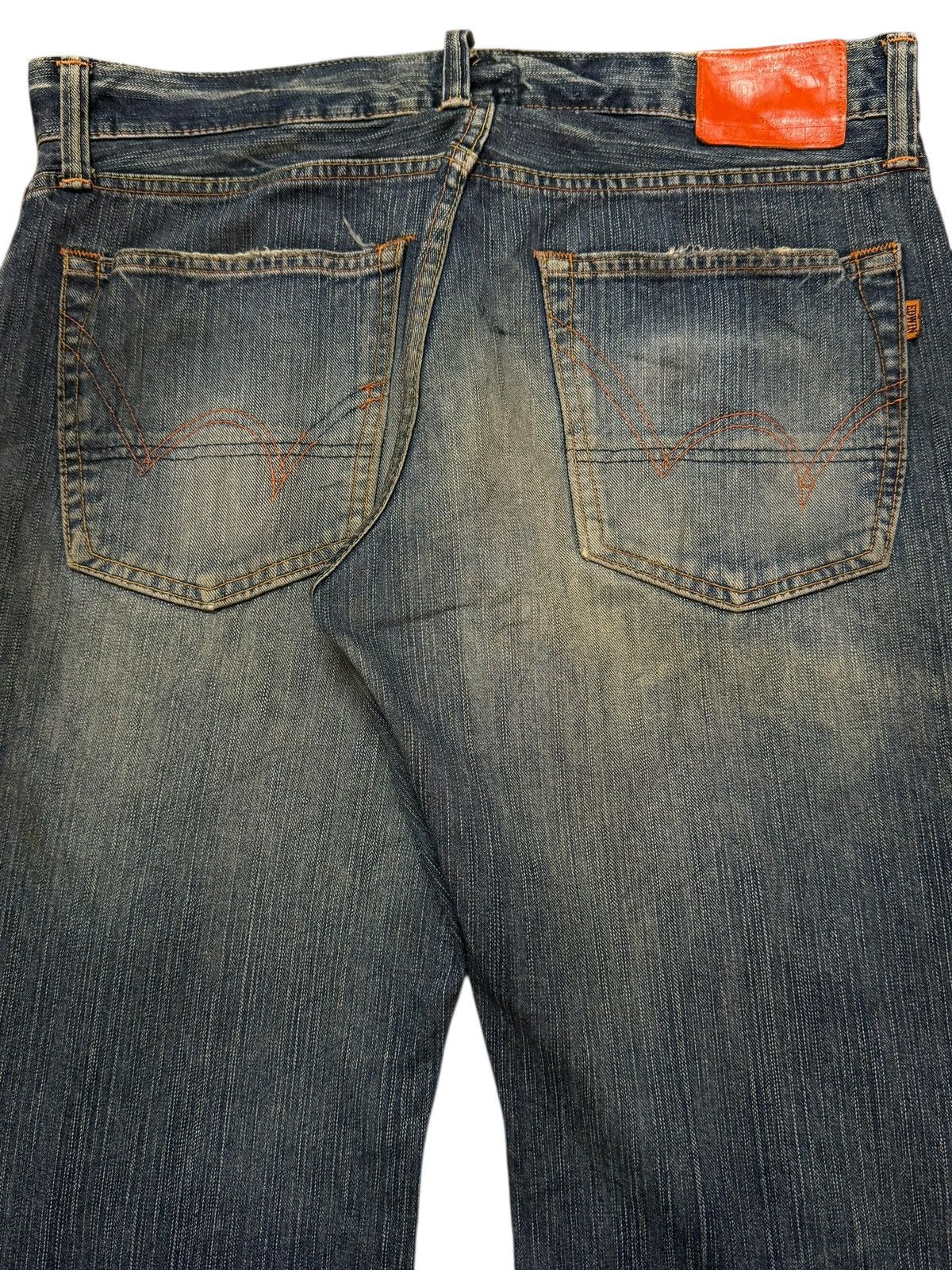 Edwin Vintage 90s Japan Edwin 505 Mud Wash Faded Wide Leg Baggy Size US 36 / EU 52 - 5 Thumbnail