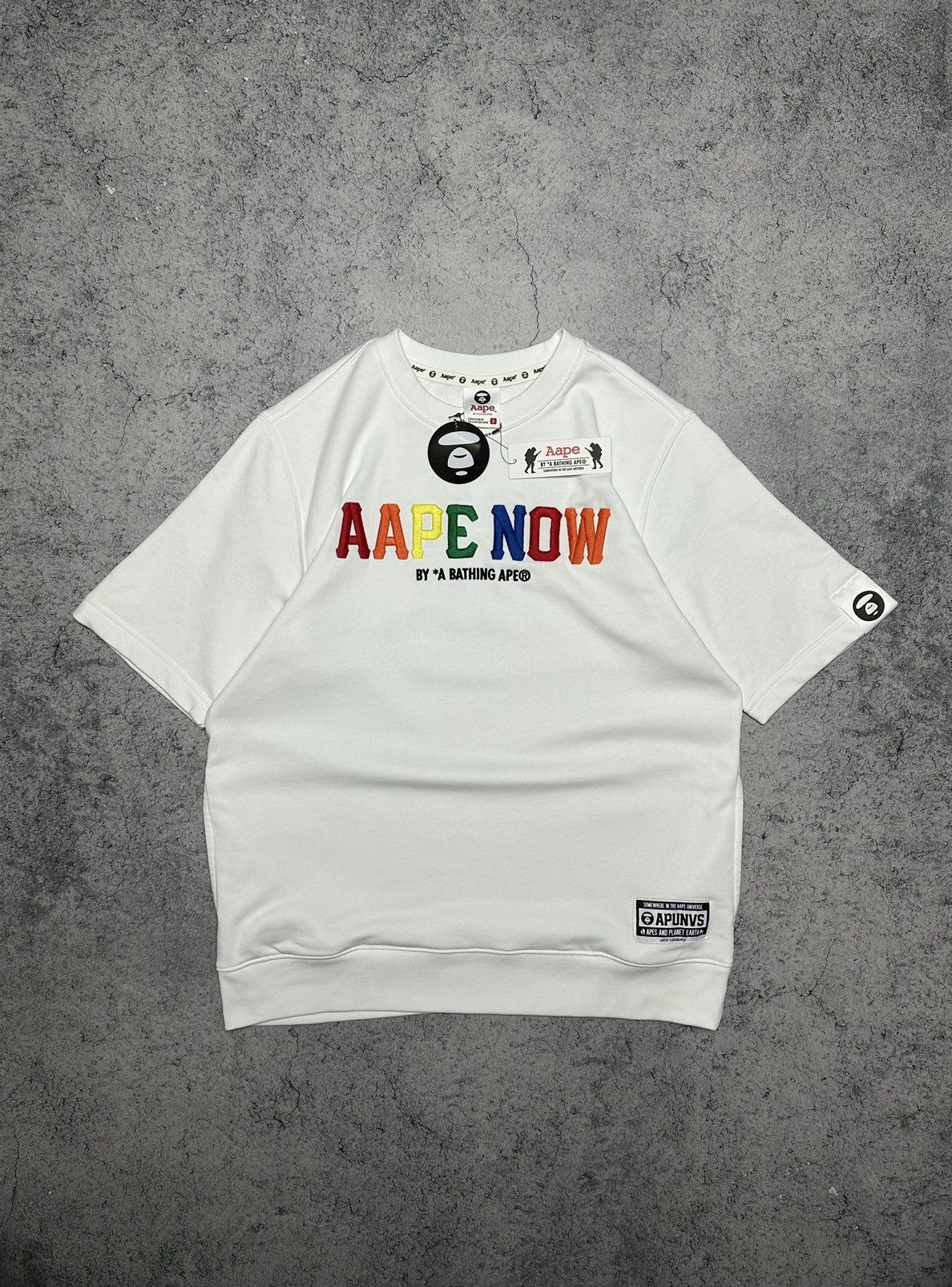 Aape Bape AAPE NOW Rainbow Logo Sweatshirt Tee Size US S / EU 44-46 / 1 - 1 Thumbnail