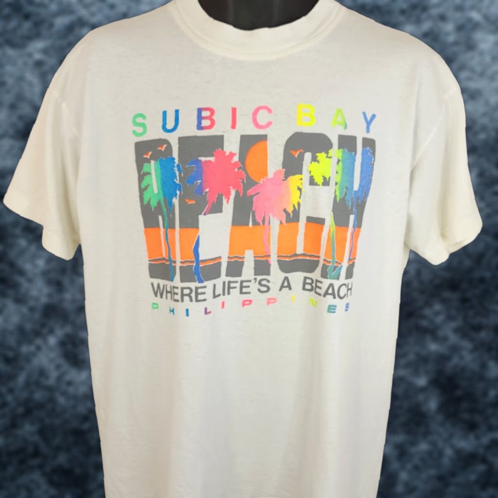 Vintage VINTAGE Subic Bay T Shirt Mens Size Large Philippines Tropical Palm Trees Size US L / EU 52-54 / 3 - 1 Thumbnail