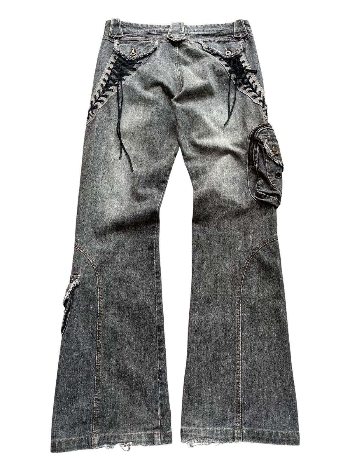 If Six Was Nine × Japanese Brand × Le Grande Bleu (L.G.B.) In the attic pocket zip distressed flared denim pants Size US 32 / EU 48 - 2 Thumbnail