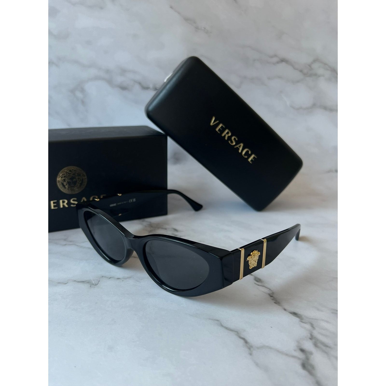 Versace Versace VE4454 Cat Eye Sunglasses in Black Size ONE SIZE - 6 Thumbnail