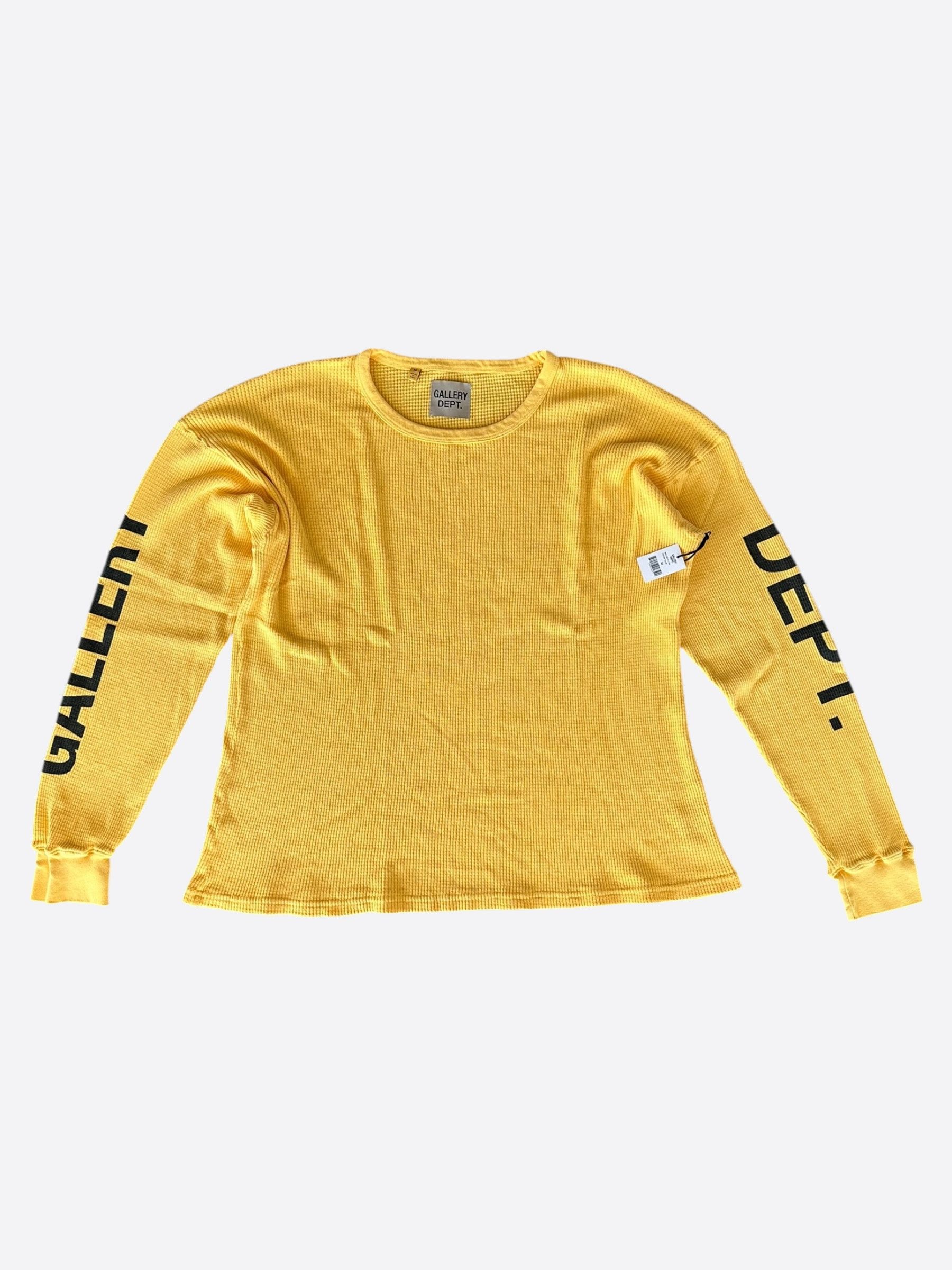 Gallery Dept. Gallery Dept Yellow & Black Logo Thermal Longsleeve T-Shirt Size US XL / EU 56 / 4 - 1 Thumbnail