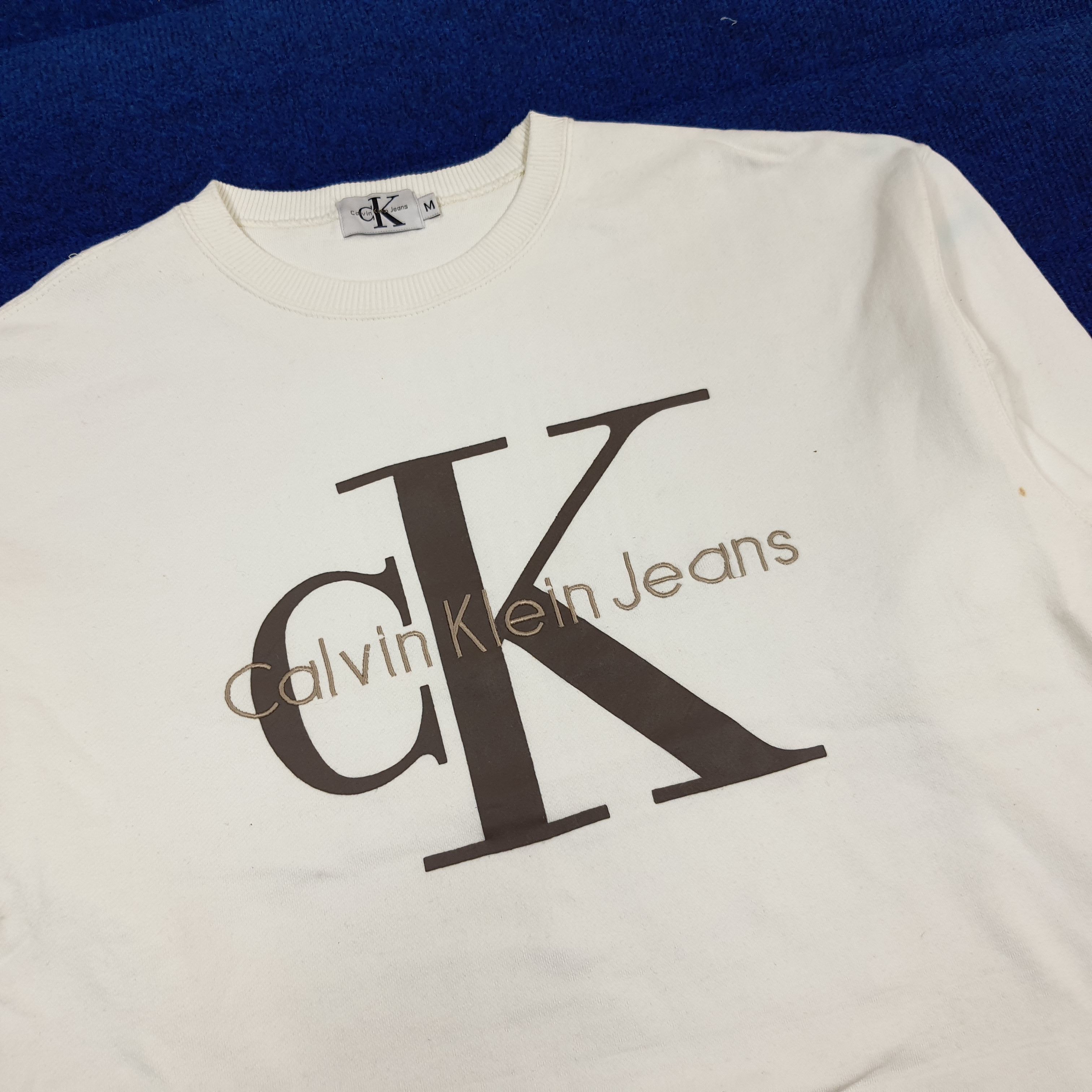Calvin Klein Vintage Calvin Klein Jeans White Pullover C295N5 Size US M / EU 48-50 / 2 - 2 Thumbnail