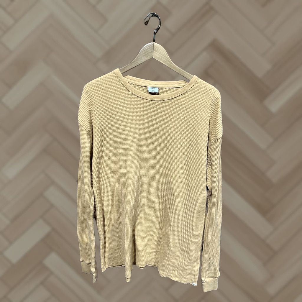 Urban Outfitters Urban Outfitters Mens Yellow Long Sleeve Ribbed Shirt XL Size US XL / EU 56 / 4 - 1 Thumbnail