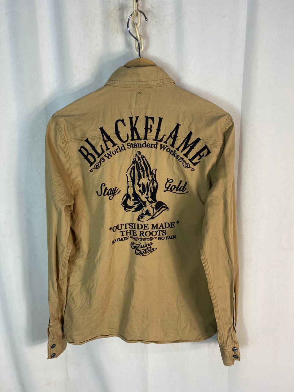 Other Black flame spellout button up shirt Size US S / EU 44-46 / 1 - 10 Thumbnail