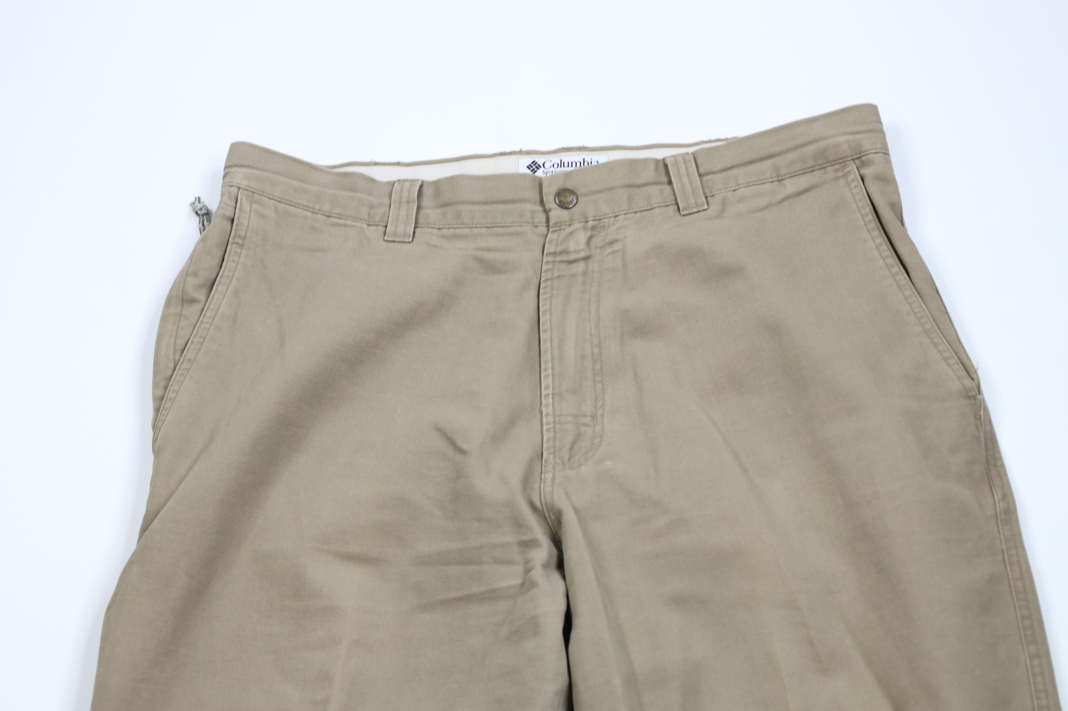 Columbia × Vintage Vintage Columbia Spell Out Wide Leg Canvas Pants Beige Size US 36 / EU 52 - 2 Thumbnail