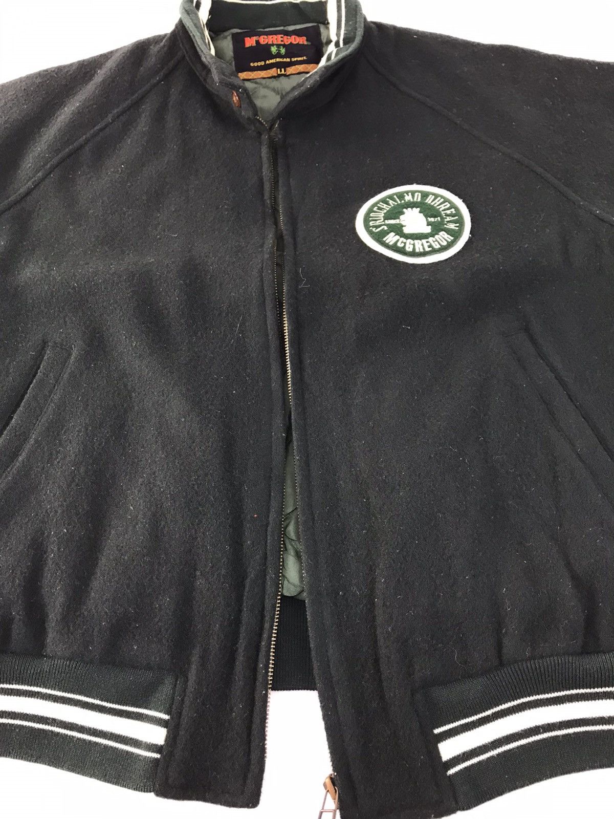 McGregor McGregor Varsity Jacket Wool Sleeve Quilted Padded Inner Size US L / EU 52-54 / 3 - 4 Thumbnail
