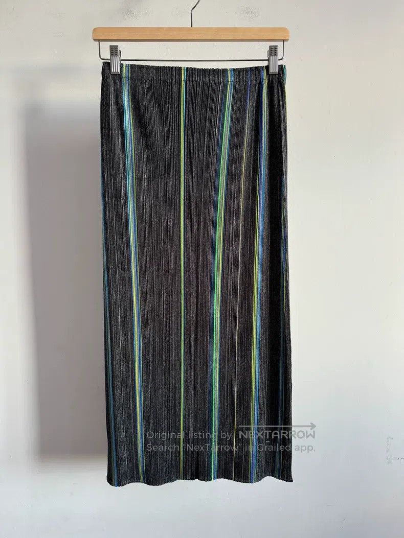 Issey Miyake Issey Miyake Striped Denim Midi Skirt Size 26" / US 2 / IT 38 - 1 Thumbnail