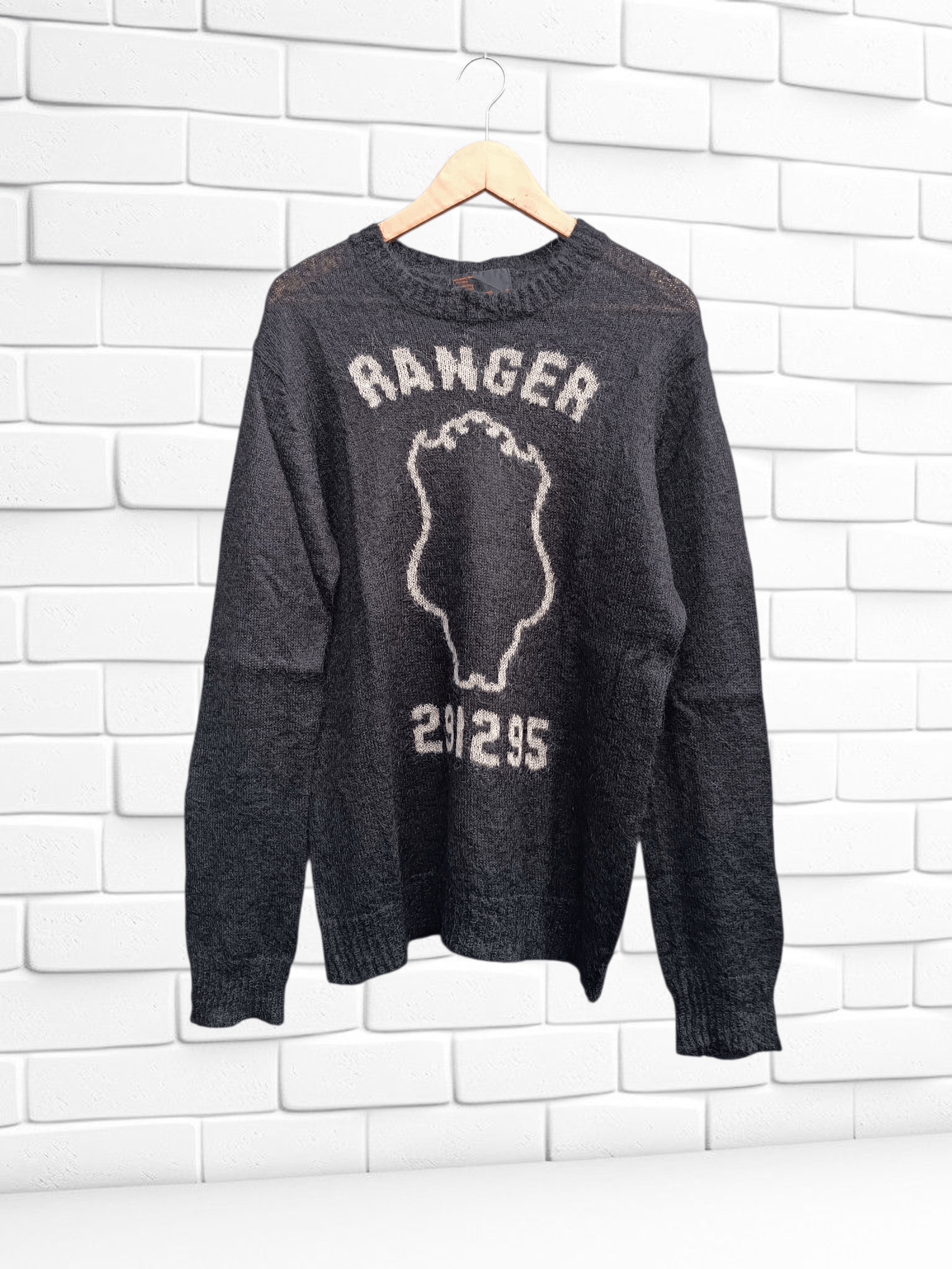 Japanese Brand 291295=Homme Mohair Ranger Sheild Knit Numbernine Style Size US L / EU 52-54 / 3 - 1 Thumbnail