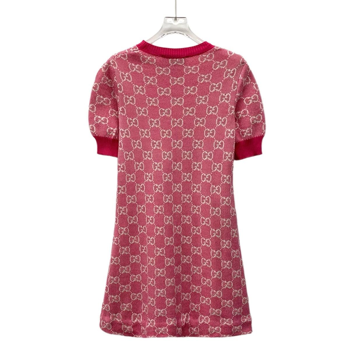 Gucci Gucci Pink Logo Jacquard All-over Printed Wool Knit Dress Size XS / US 0-2 / IT 36-38 - 2 Thumbnail