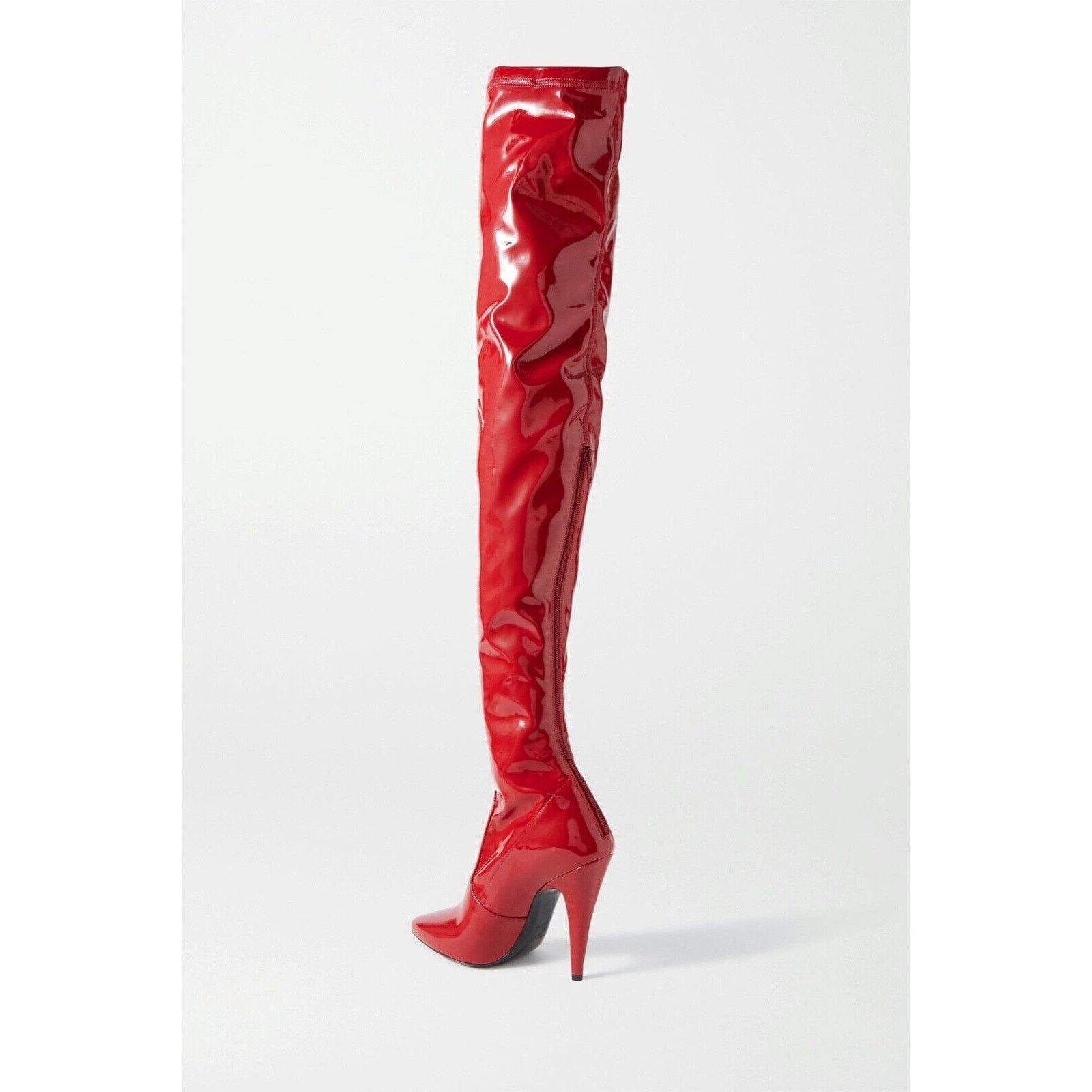 Yves Saint Laurent Saint Laurent YSL Aylah 110 Lava Red Patent Thigh High OTK Size US 12 / IT 42 - 9 Thumbnail