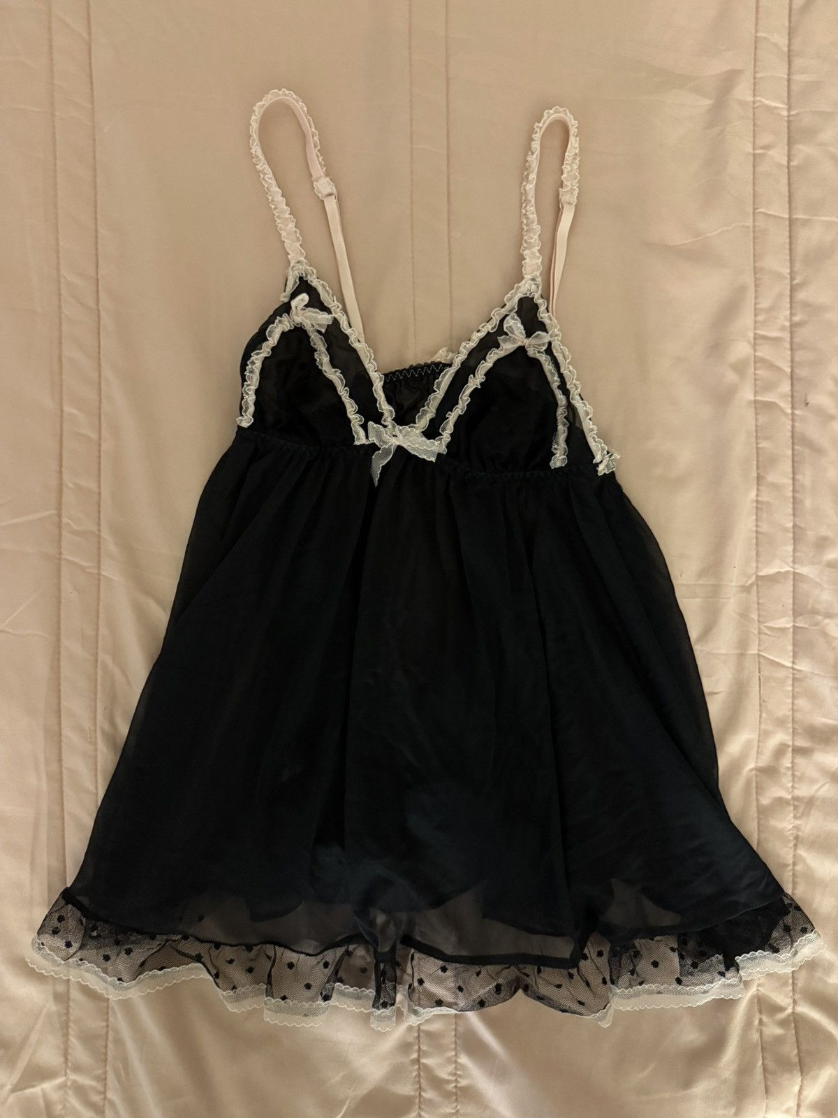 Other Vintage French Lace Baby Doll Dress Lingerie Size S / US 4 / IT 40 - 1 Thumbnail