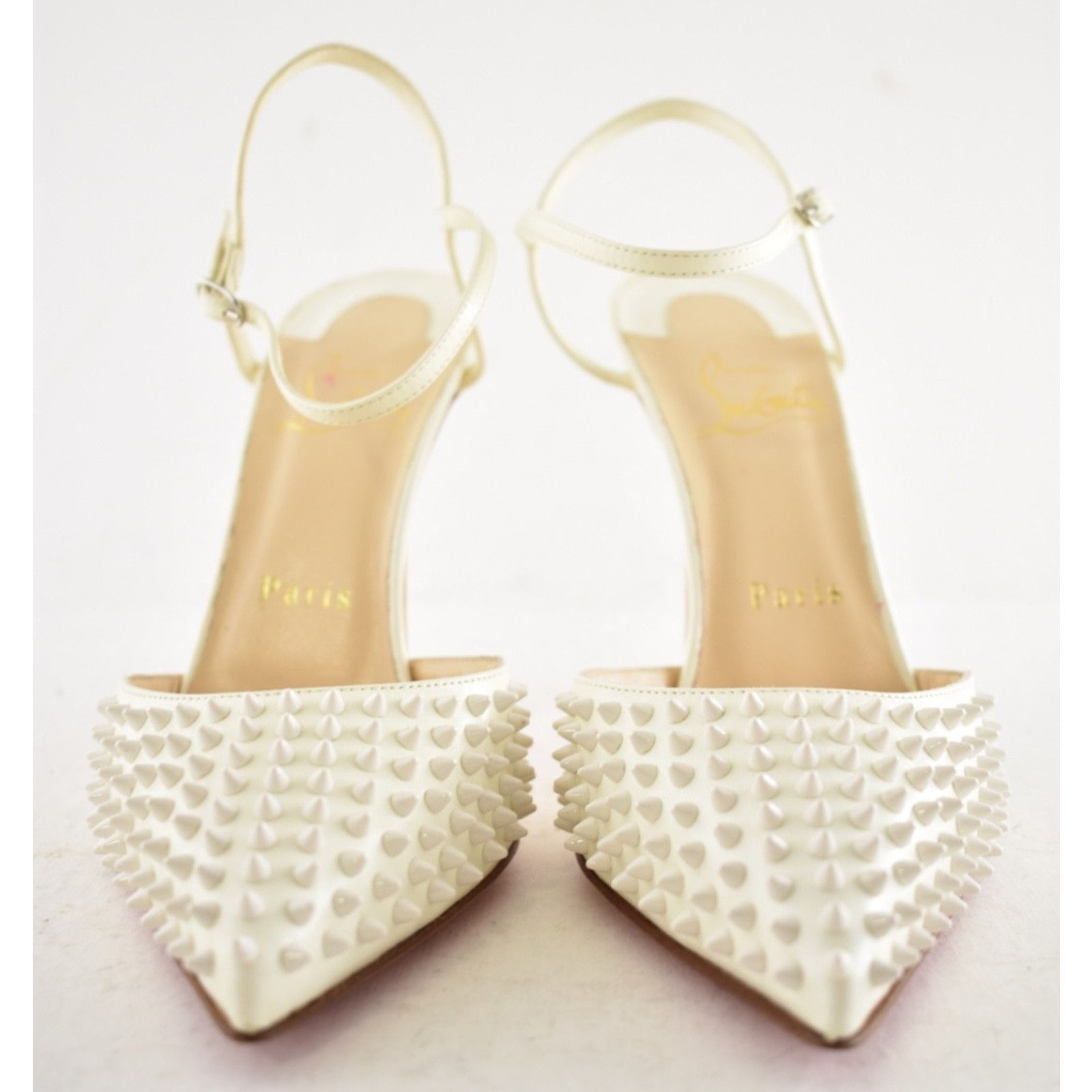 Christian Louboutin Christian Louboutin Baila Spike 100 Neige White Slingback Size US 6.5 / IT 36.5 - 6 Thumbnail