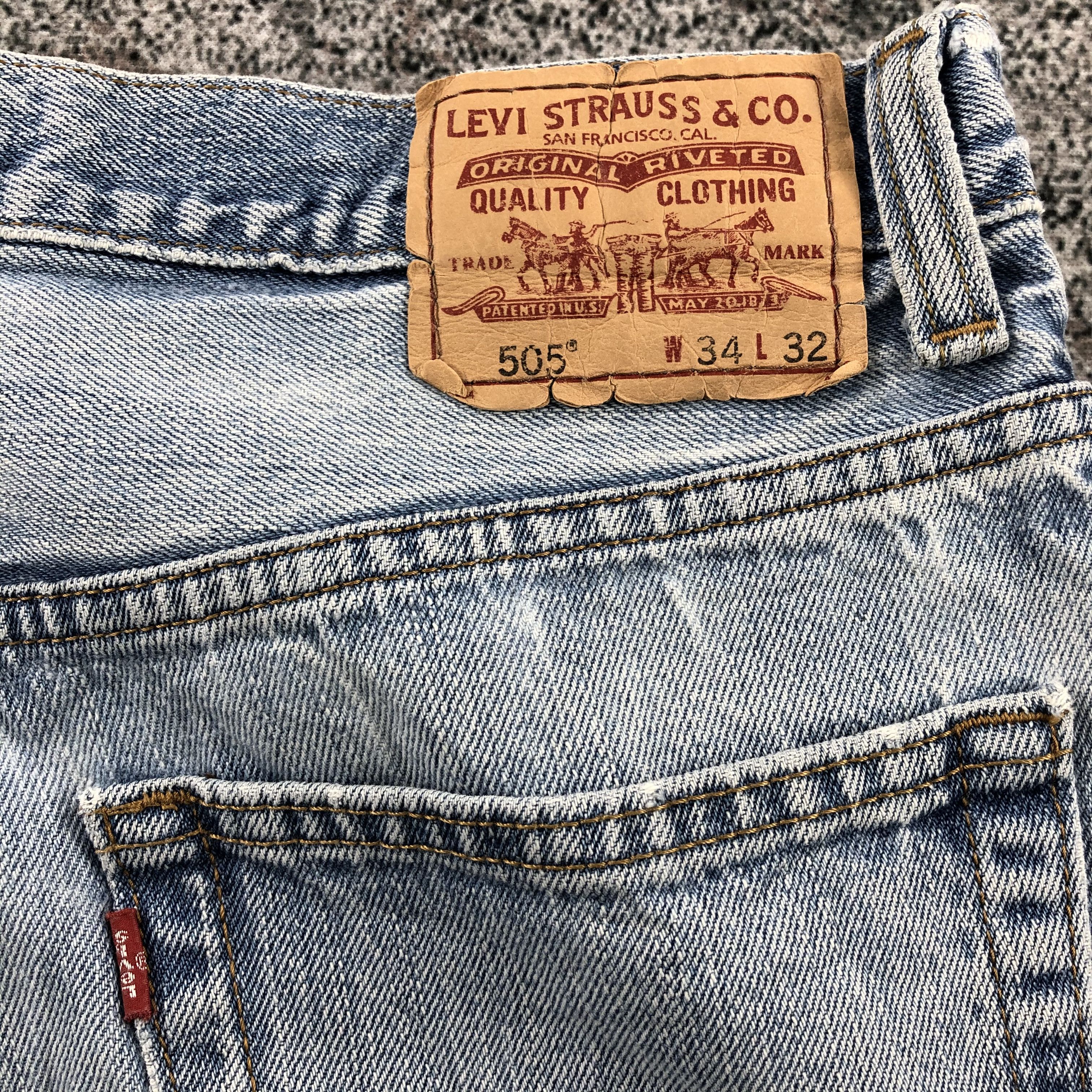 Levi's Vintage Levis 505 Jeans Stone Wash Denim KJ597 Size US 34 / EU 50 - 5 Thumbnail