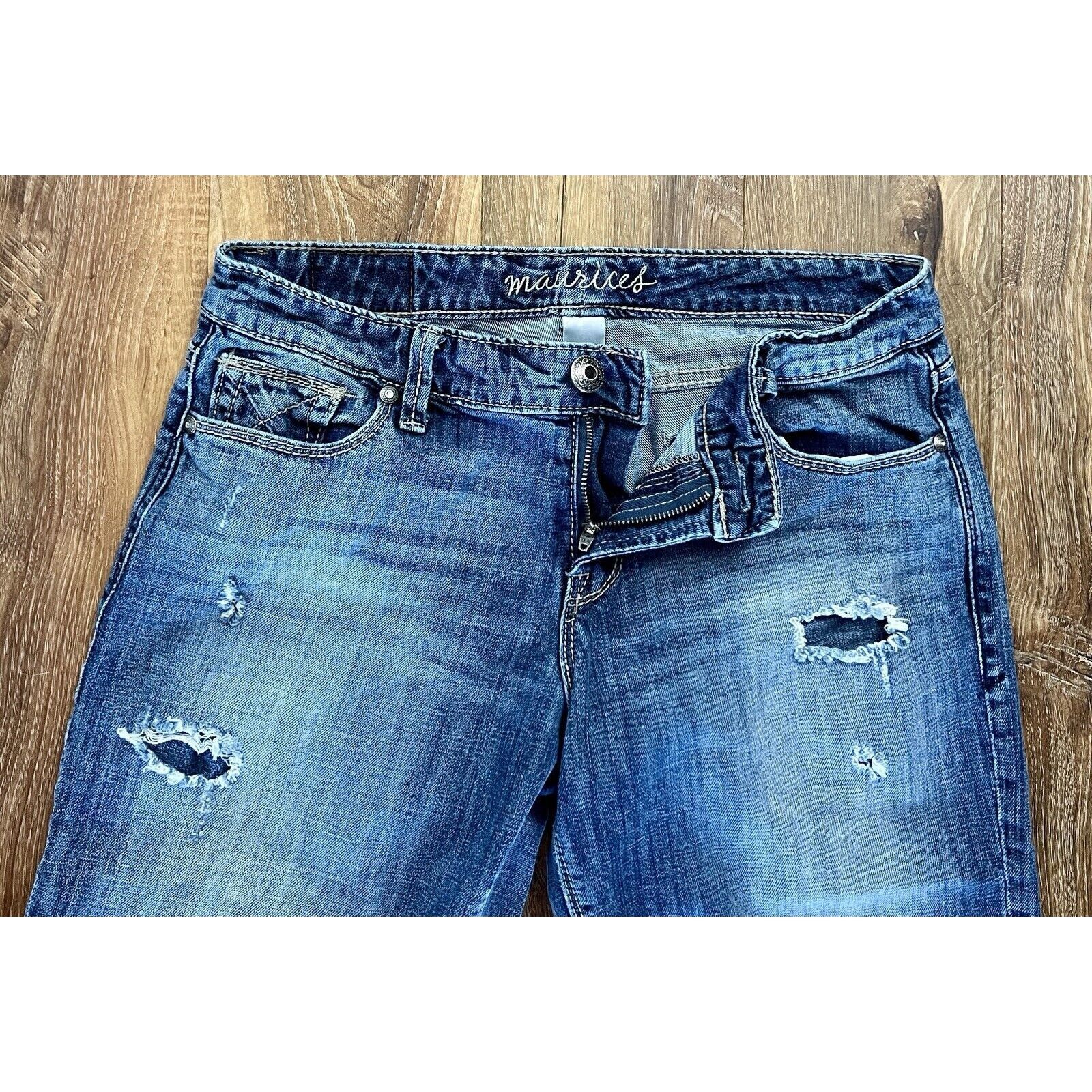 Other Womens Juniors Maurices Distressed Blue Jeans Size 9/10 Size 30" / US 8 / IT 44 - 9 Thumbnail