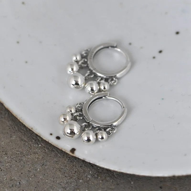 Jewelry Tassel Hoop Earrings 925 Sterling Silver Jewelry Gift Size ONE SIZE - 4 Thumbnail