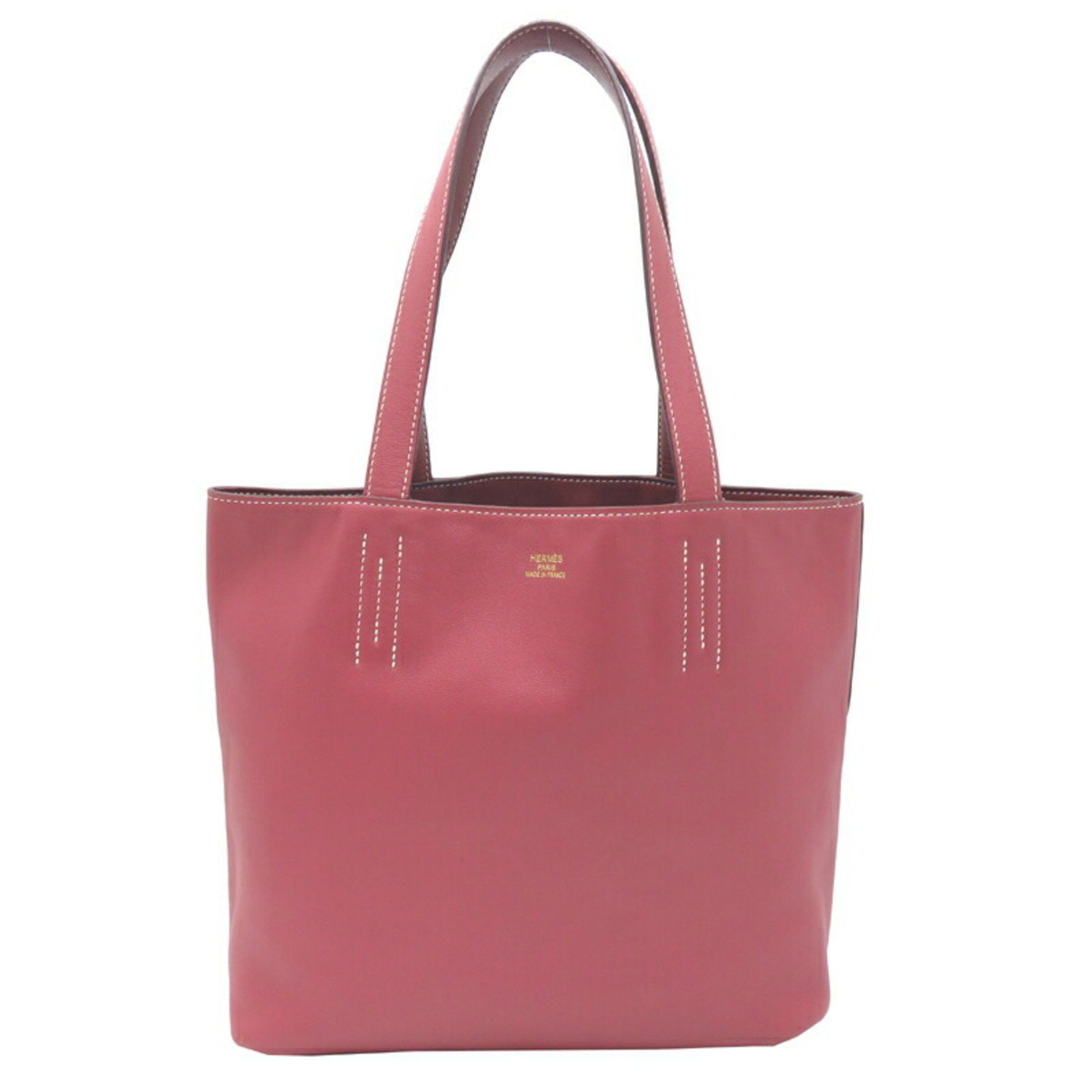 Hermes Double Sens 28 J Stamp 2006 Ladies Tote Bag Swift Red in Pink, Women's