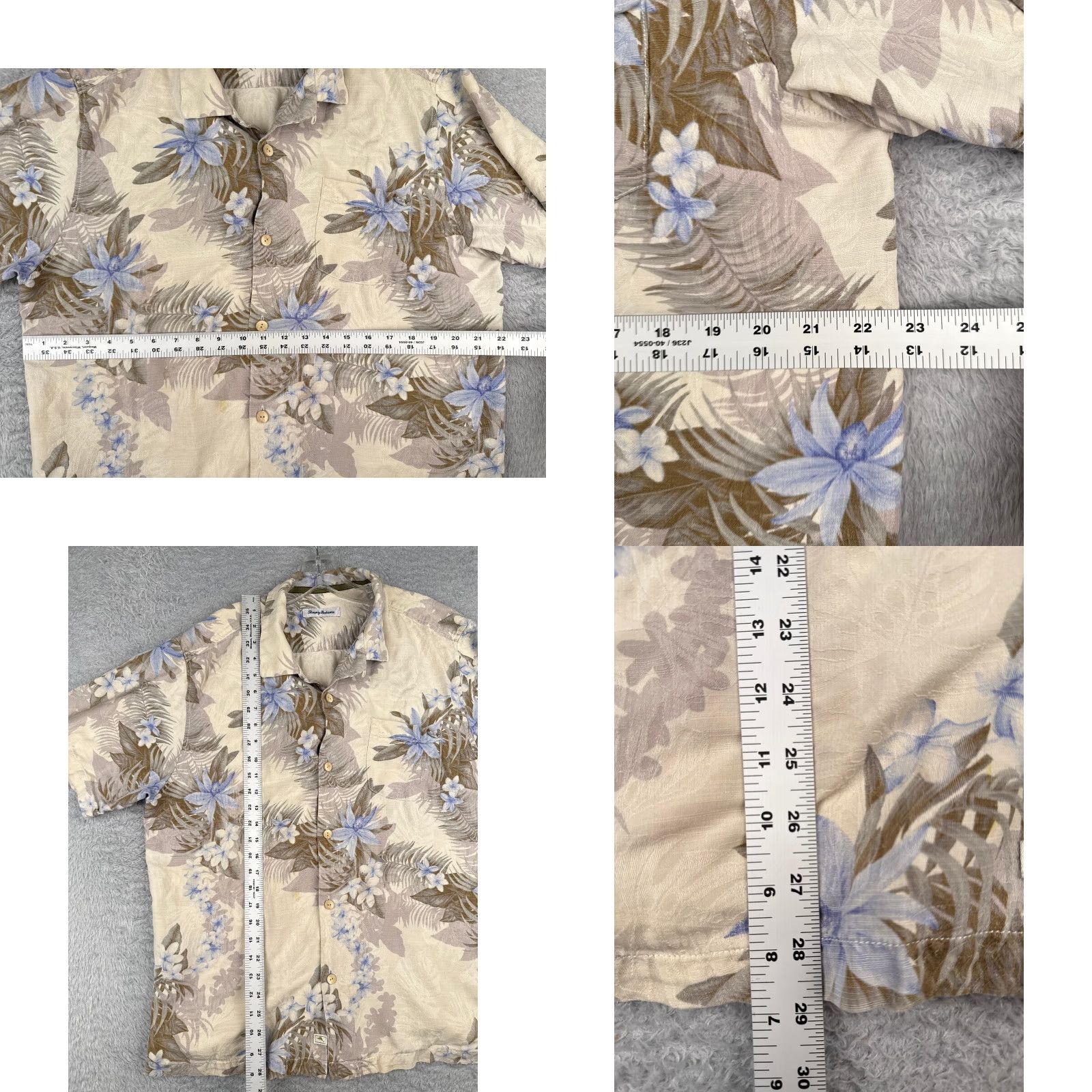 Tommy Bahama Tommy Bahama Shirt Men L Ivory Floral 100% Silk Button-Up Hawaiian Aloha Beach Vacation Resort Mens Size US L / EU 52-54 / 3 - 8 Thumbnail